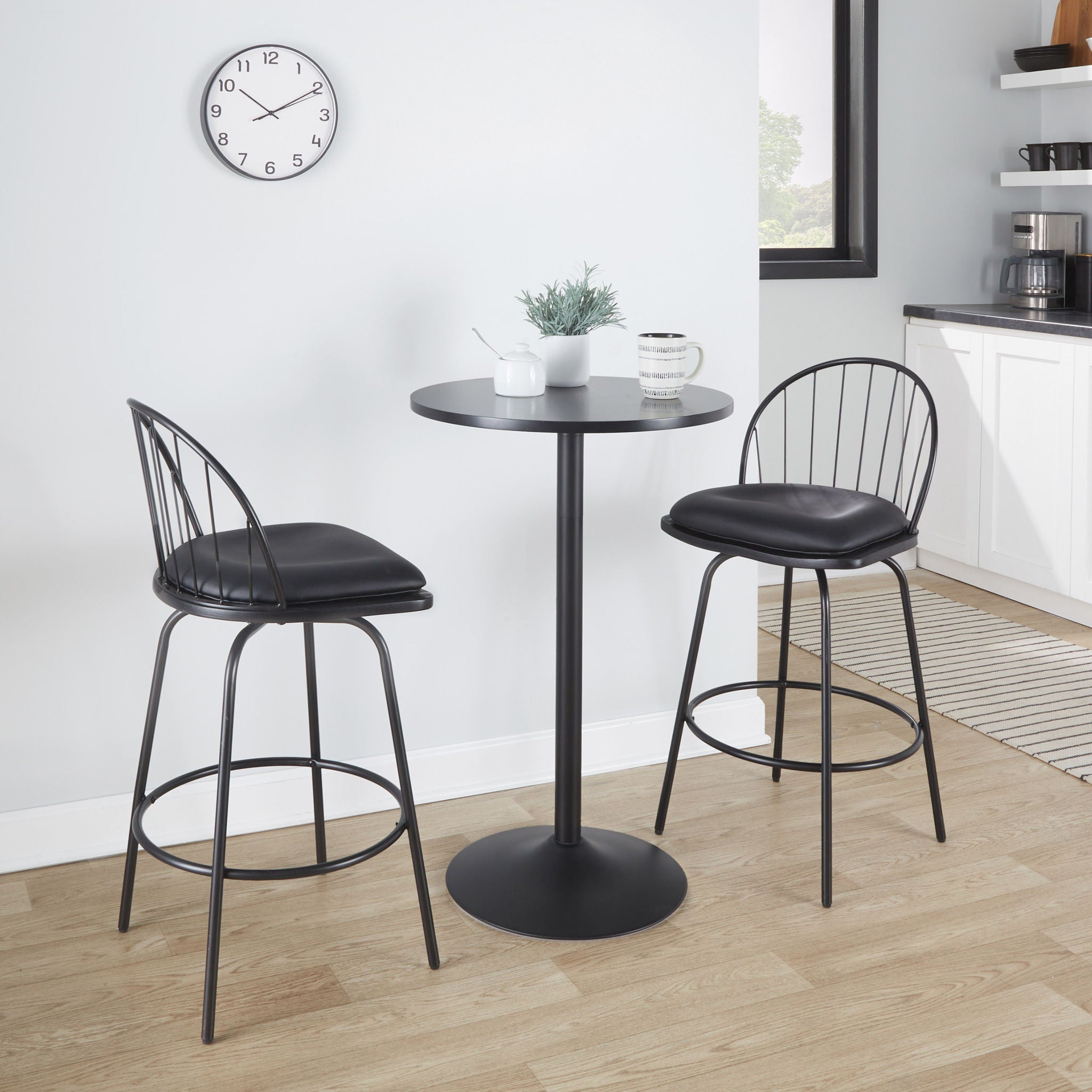 Riley - Claire Farmhouse Fixed Height Counter Stool With Swivel With Round Footrest (Set of 2) - Best Buy Furniture