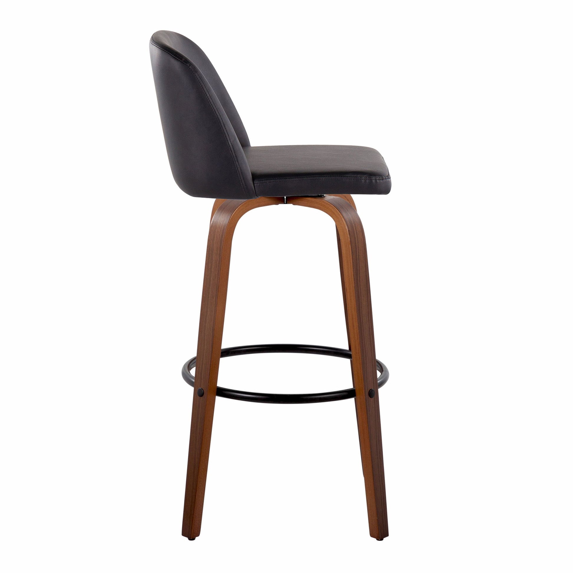 Toriano - Mid Century Modern Fixed Height Barstool Swivel And Round Footrest (Set of 2) - Best Buy Furniture