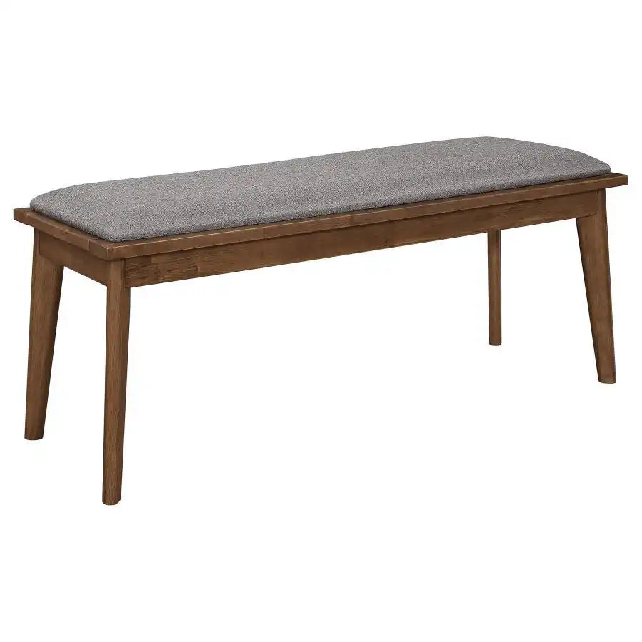 Alfredo - Upholstered Dining Bench - Gray And Natural Walnut - Best Buy Furniture