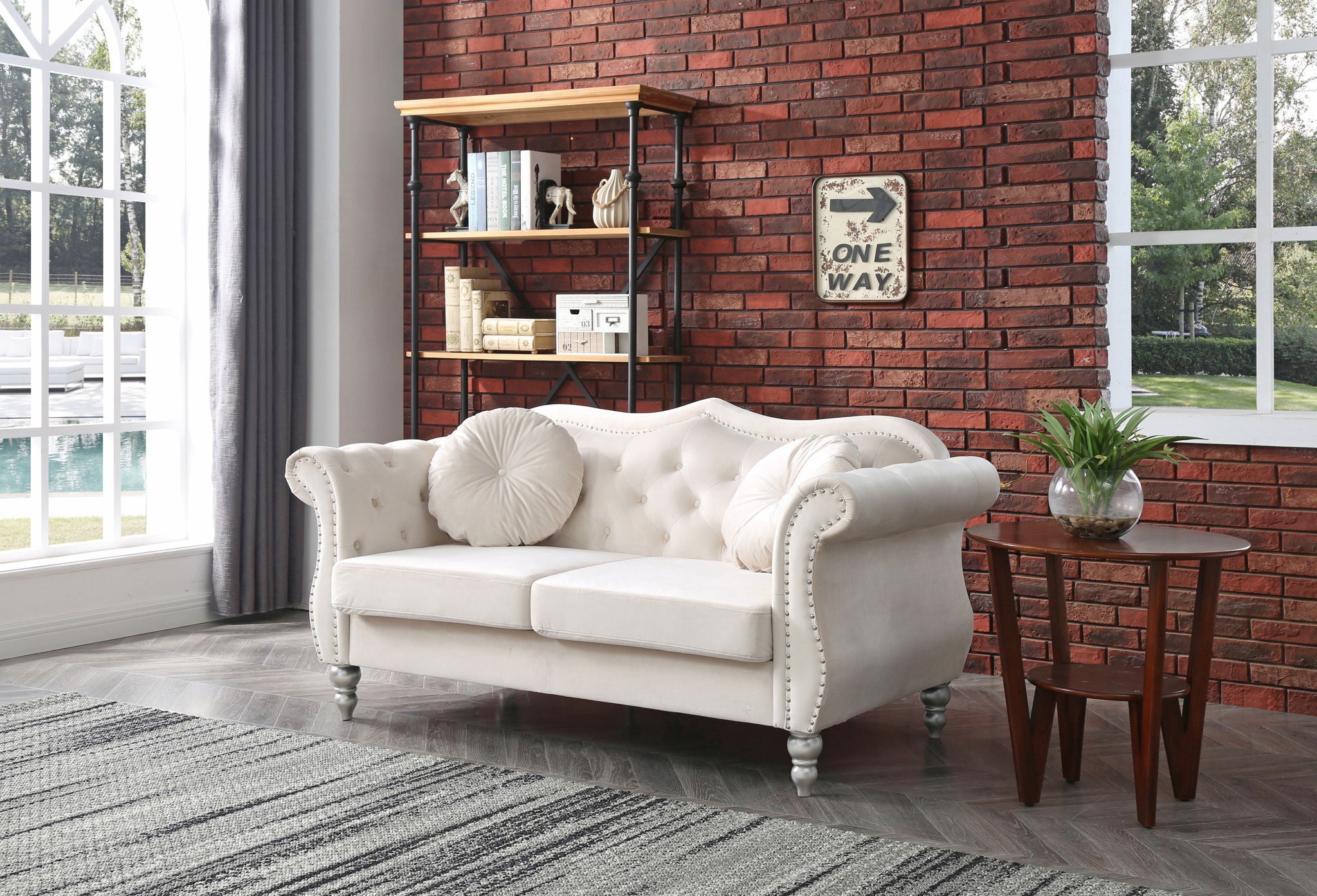 Stylish Flared Arm Loveseat - Best Buy Furniture