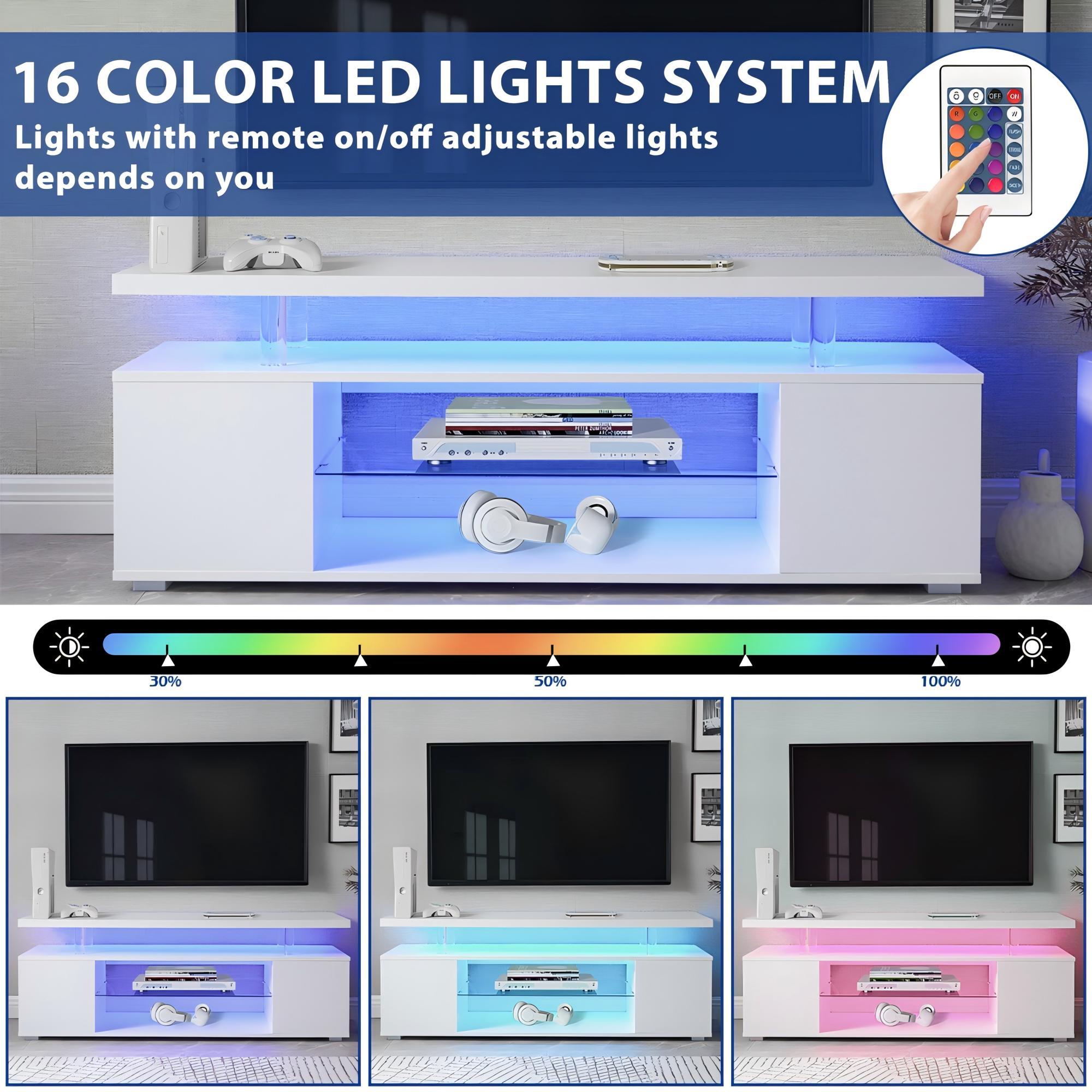 TV Stant With LED And Large Side Cabinet - Best Buy Furniture