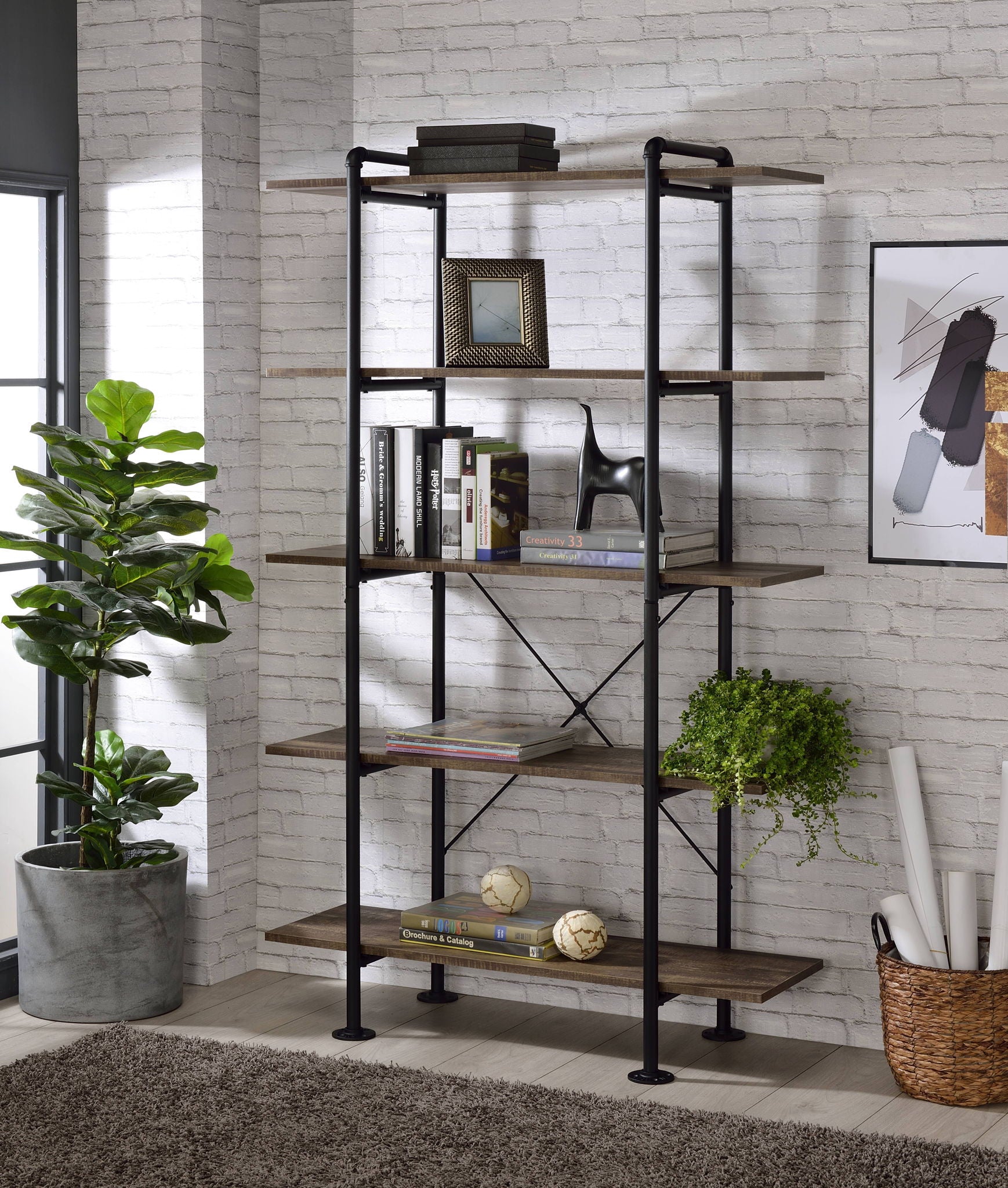 Nefo - Bookshelf - Oak - Best Buy Furniture