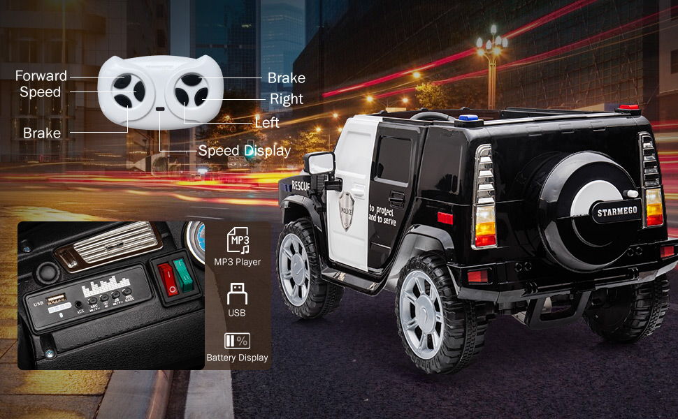 12V7A 30W*2 Four-Wheel Drive Leather Seat One Button Start, Forward And Backward, High And Low Speed, Music, Front Light, Power Display, Two Doors Can Open, 2.4G R / C, Seat Belt Four Wheel Absorber - Best Buy Furniture