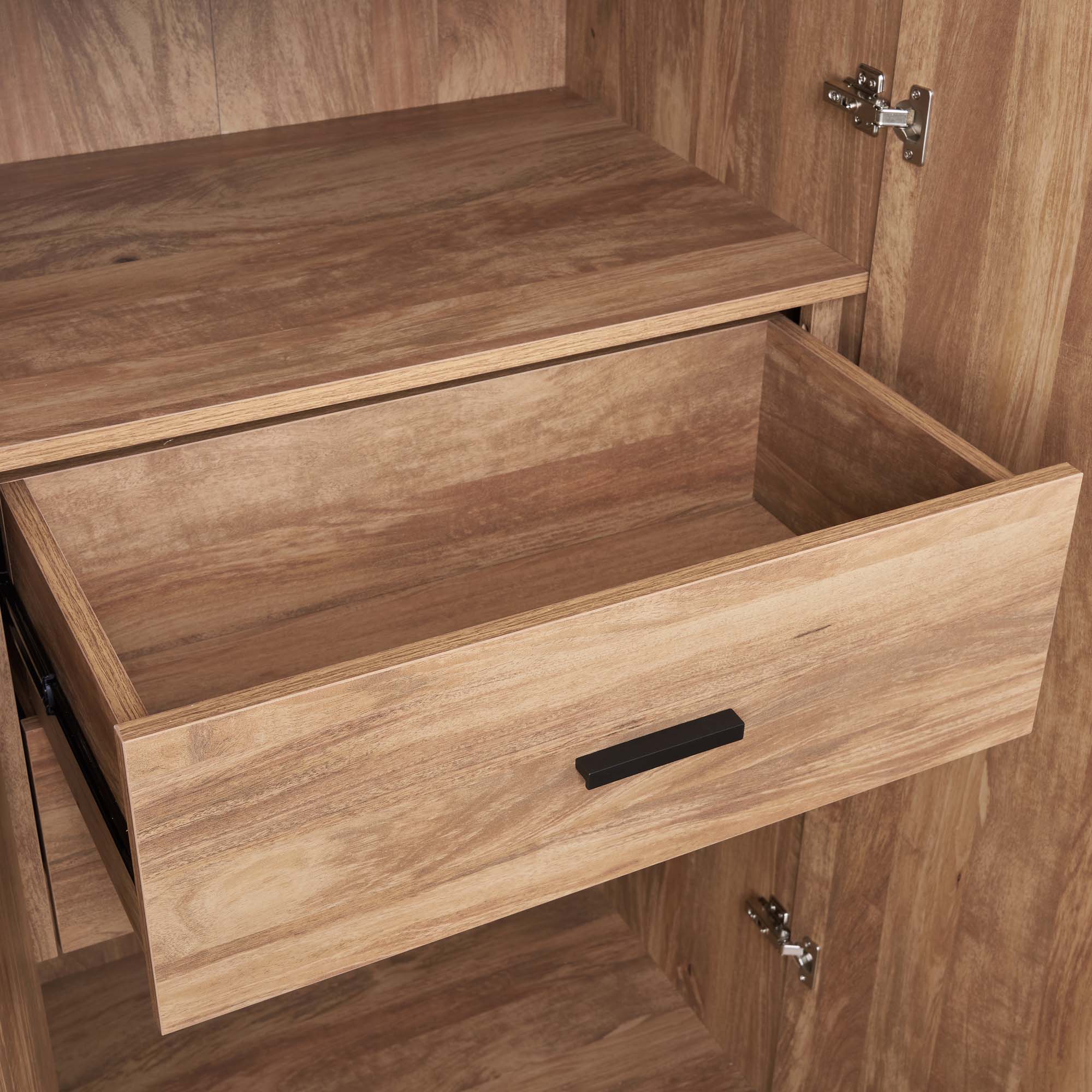 Lee - Free Standing Wardrobe Closet With Drawers And Shelves