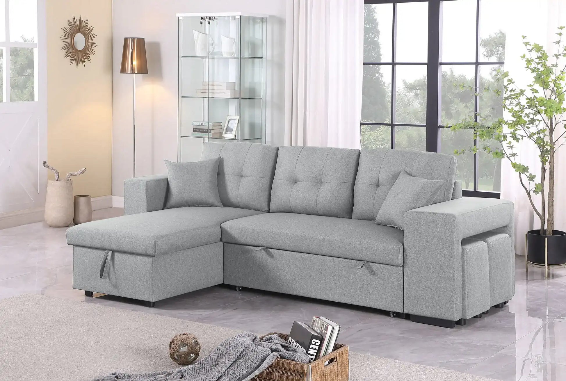 Daniel - Upholstered Reversible Sectional With Pull Out Loveseat - Best Buy Furniture