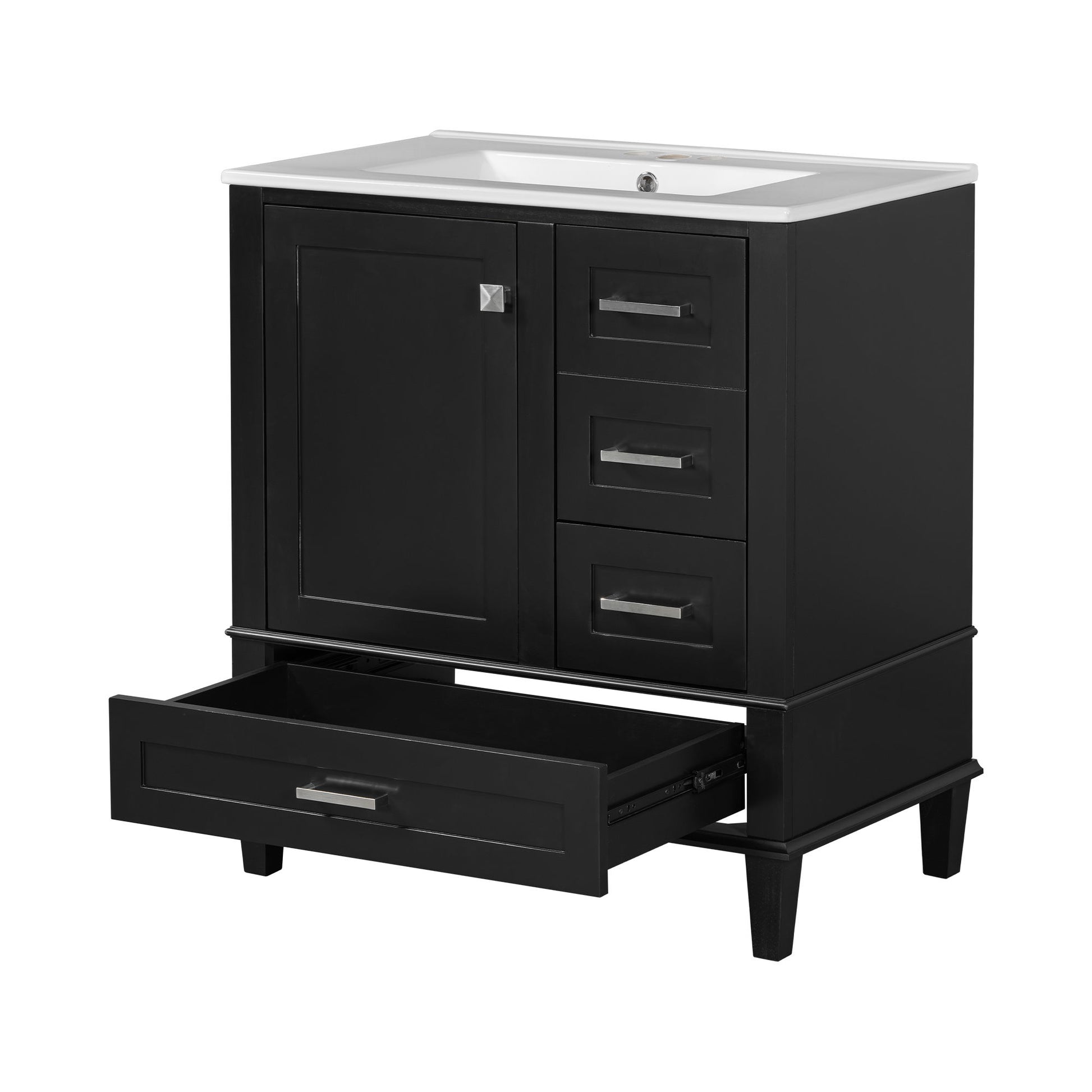 Bathroom Vanity, Modern Bathroom Cabinet With Sink Combo Set, Bathroom Storage Cabinet With A Soft Closing Door And 3 Drawers, Solid Wood Frame - Best Buy Furniture