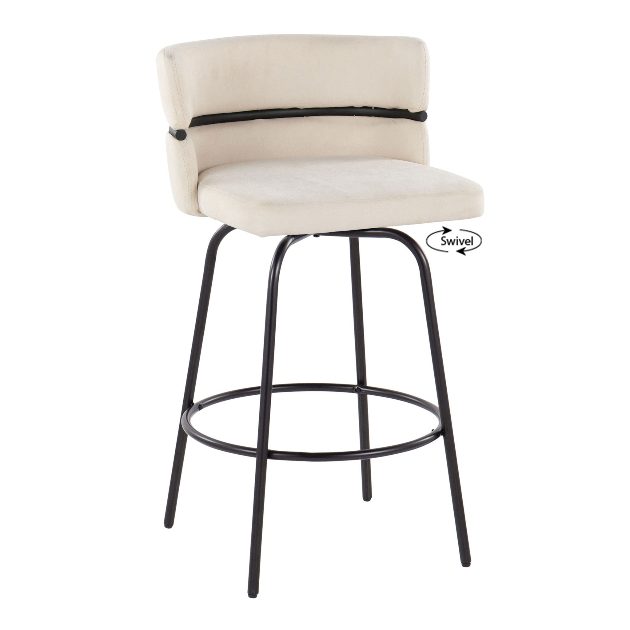 Cinch - Contemporary Fixed Height Counter Stool With Swivel And Round Footrest (Set of 2) - Best Buy Furniture