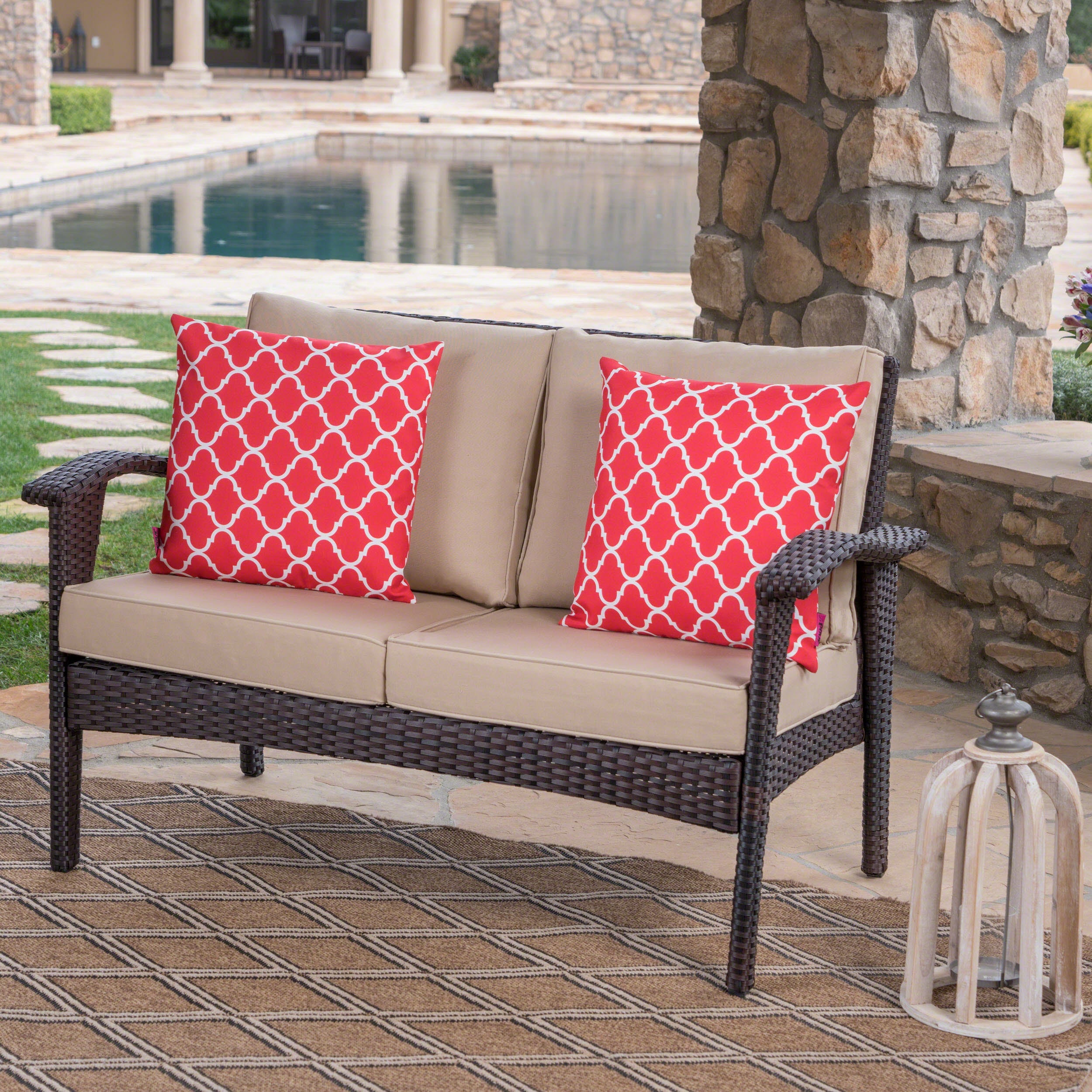 The Superior Comfort All-Weather Wicker Loveseat by Christopher Knight Home - Best Buy Furniture