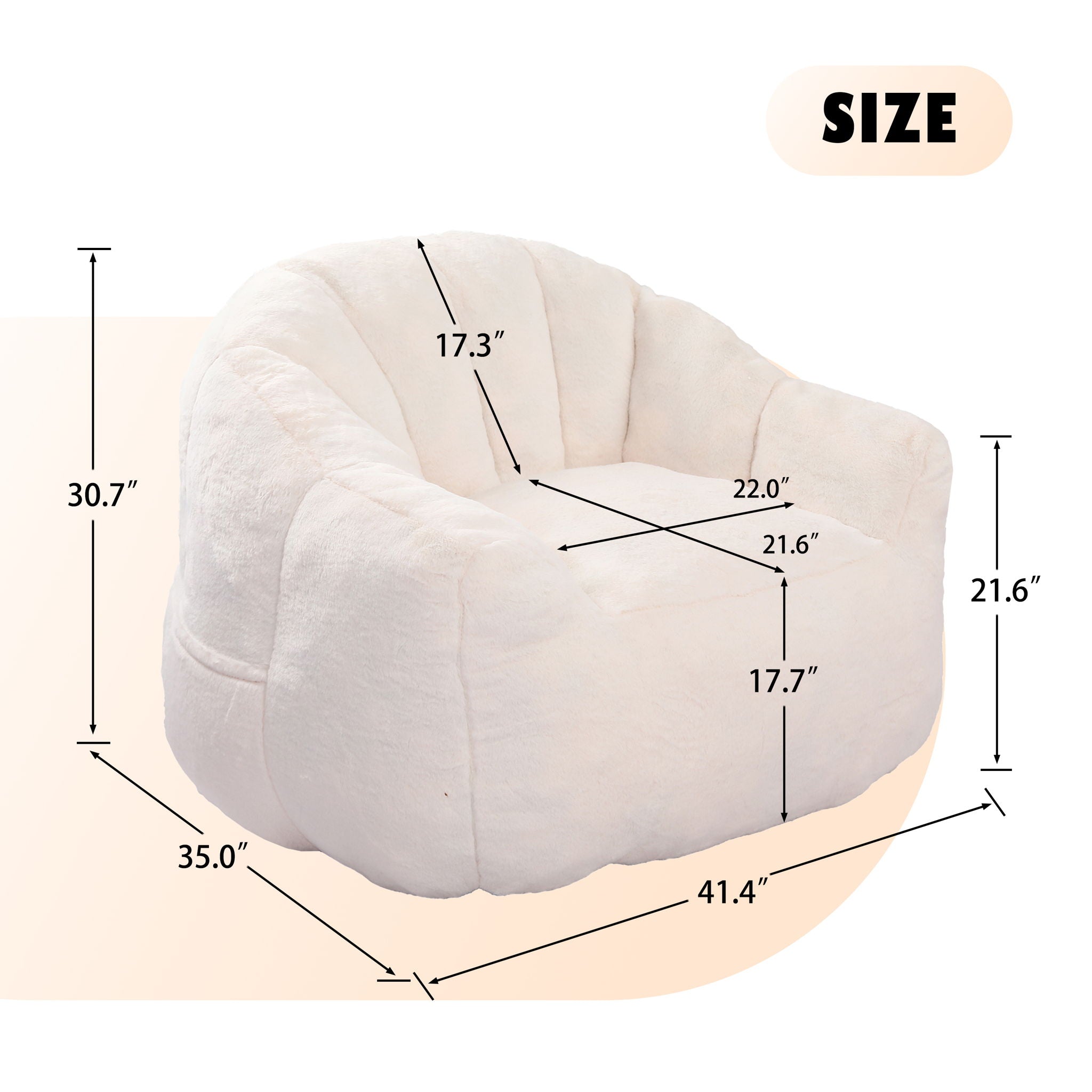 Beanbag Chair, Beanbag Sofa Chair With Armrests Stuffed High Density Foam - Best Buy Furniture