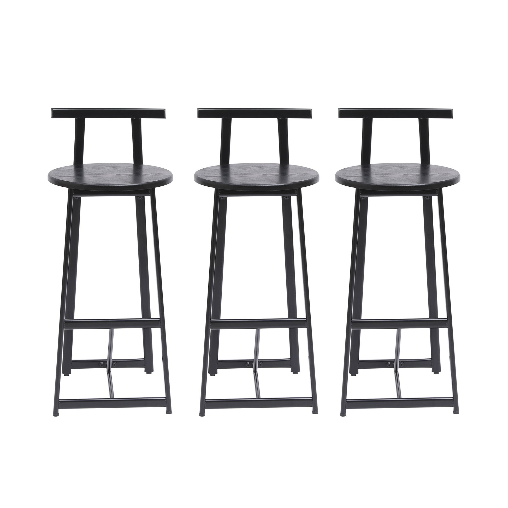 Modern Bar Stools With Backrest For Kitchen (Set of 3) - Best Buy Furniture