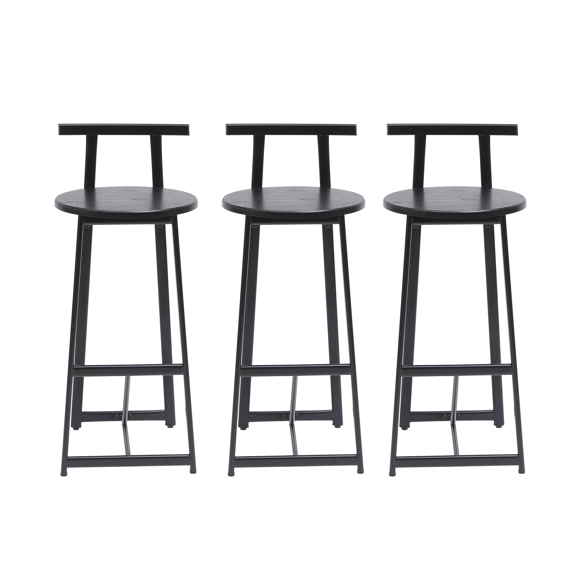 Modern Bar Stools With Backrest For Kitchen (Set of 3) - Best Buy Furniture