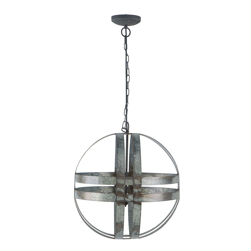 4 Light Galvanized Chandelier, Hanging Light Fixture With Adjustable Chain For Kitchen, Bulb Not Included - Gray - Best Buy Furniture