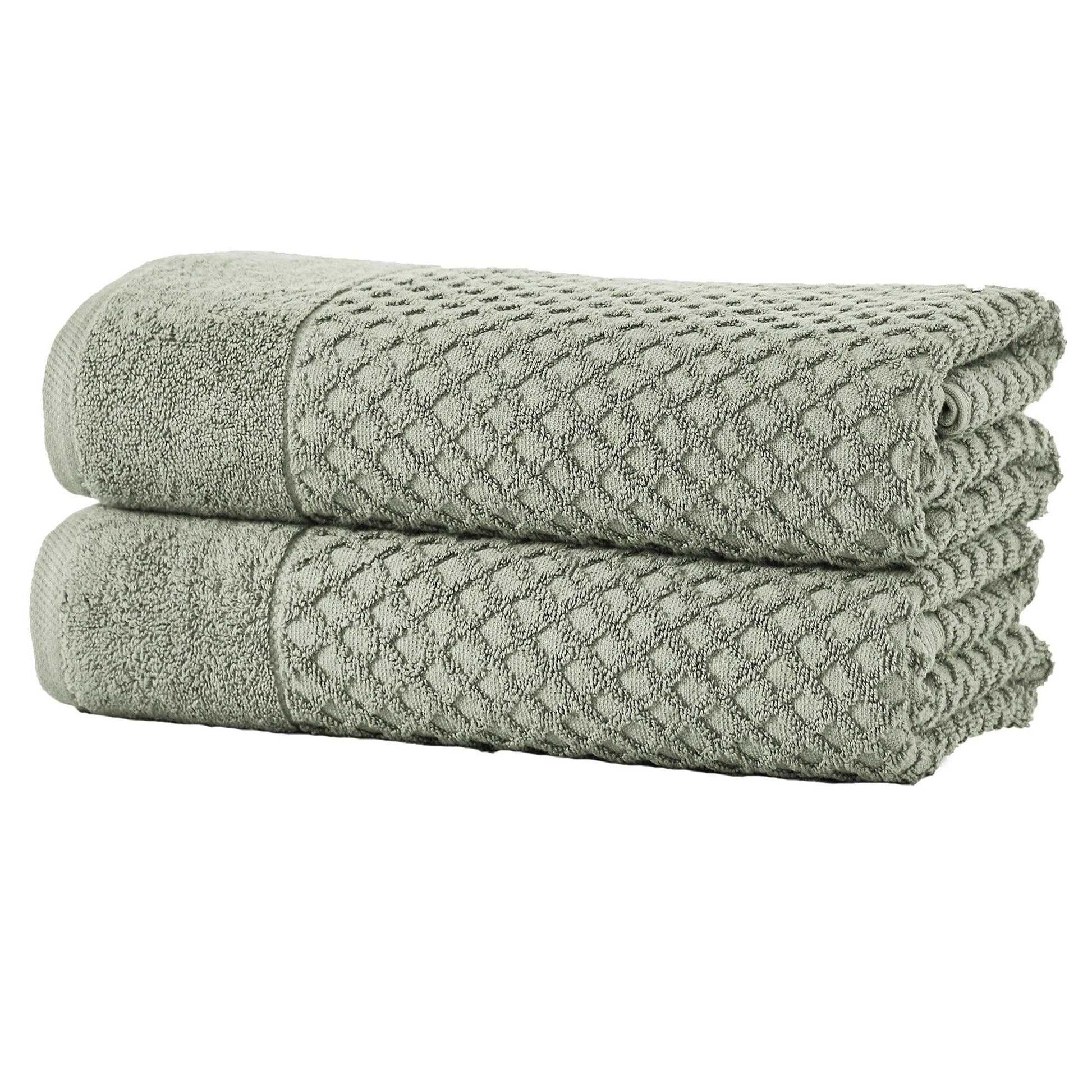 Cotton Diamond Waffle Weave Bath Towel Set - Grayson Collection - Best Buy Furniture