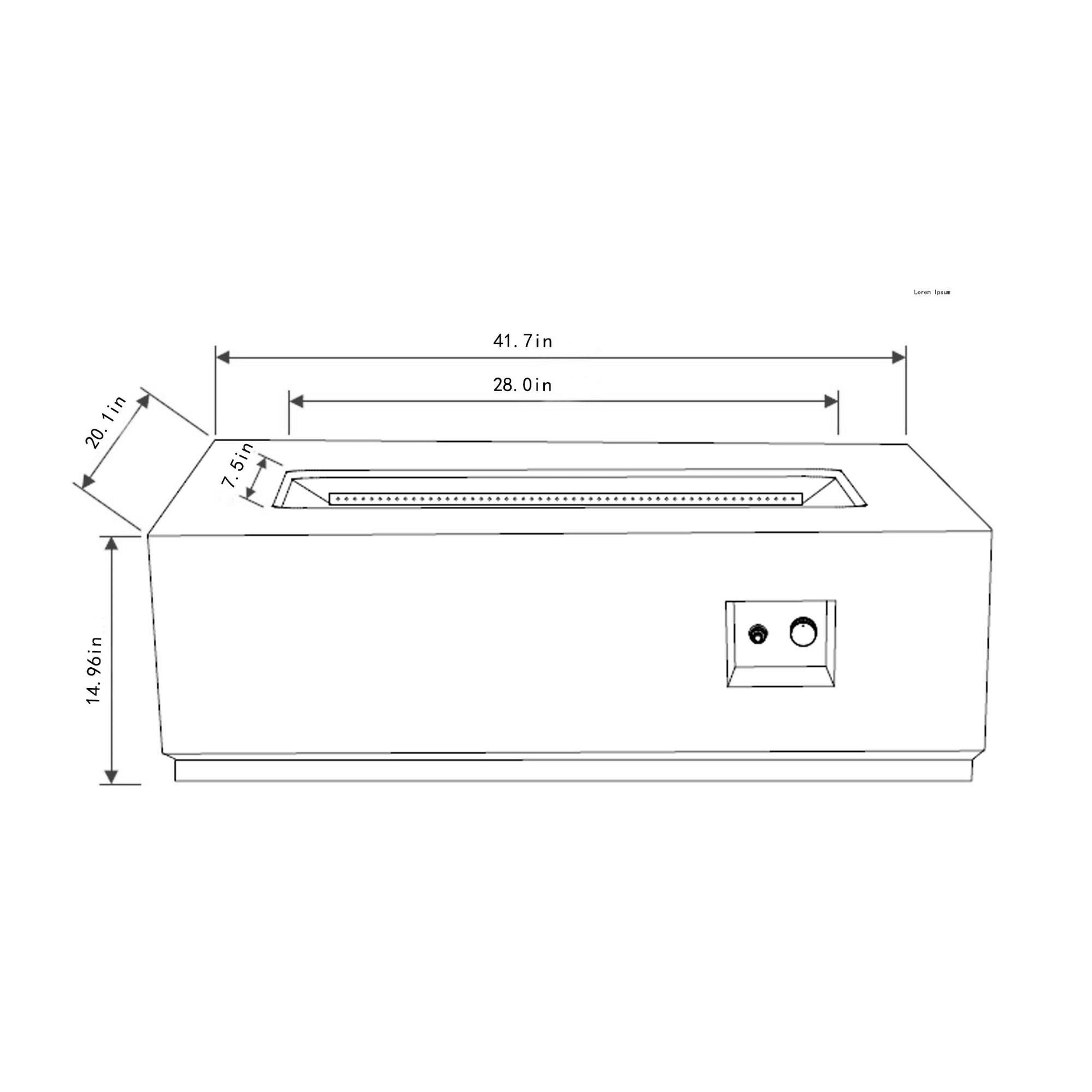 42" Propane Gas Fire Pit Table, 50000 Btu Rectangular Steel Fire Pit With Glass Wind Guard For Outside Patio Deck Garden Courtyard - Gray - Best Buy Furniture