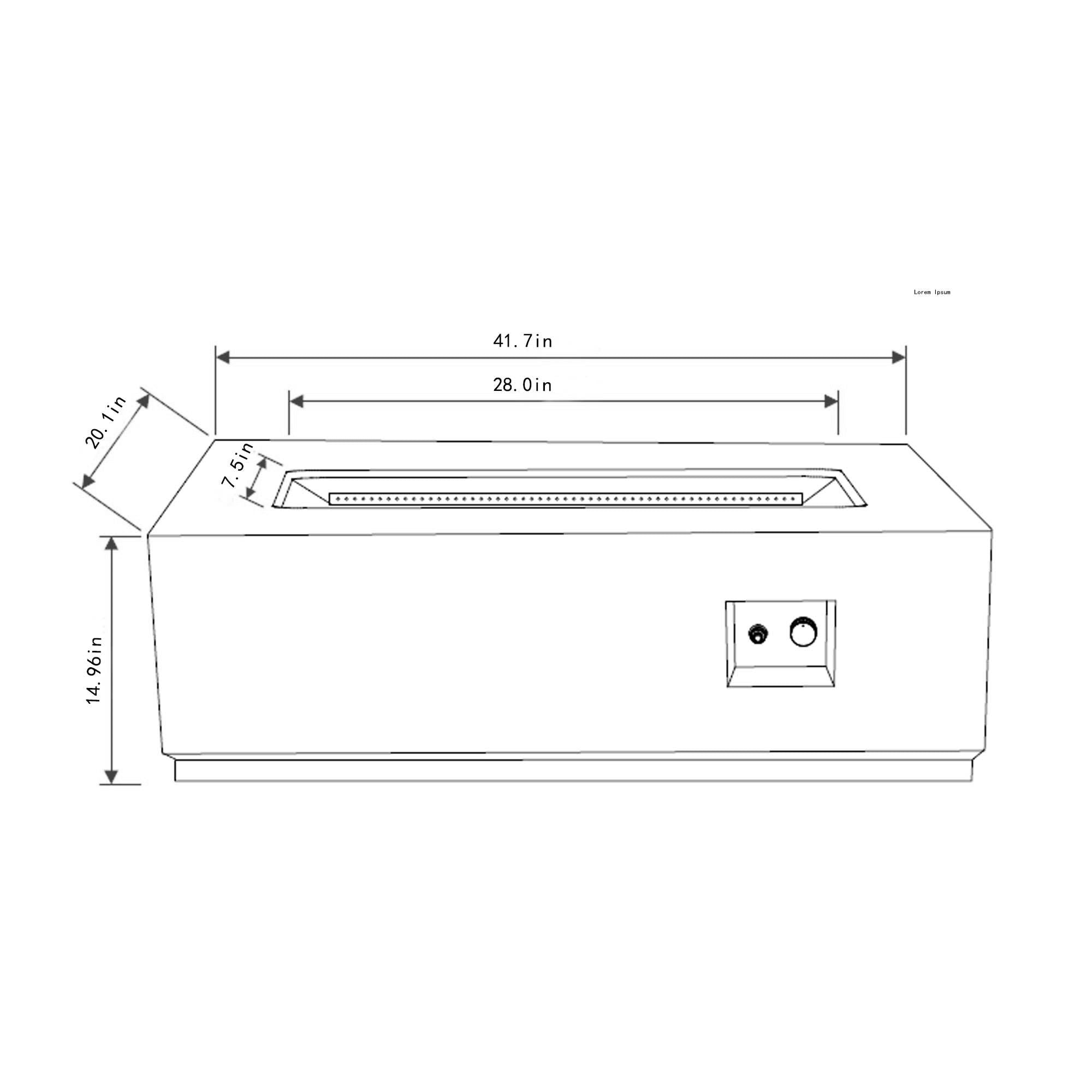 42" Propane Gas Fire Pit Table, 50000 Btu Rectangular Steel Fire Pit With Glass Wind Guard For Outside Patio Deck Garden Courtyard - Gray - Best Buy Furniture
