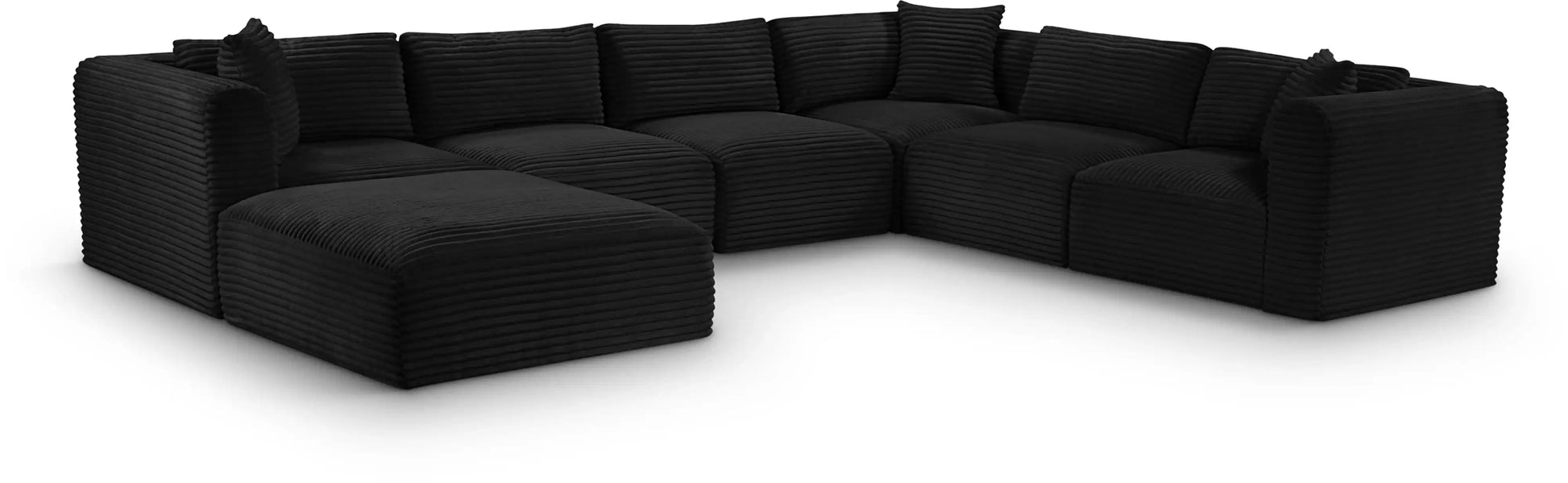 Shaggy - 7 Piece Modular U-Shaped Sectional With Ottoman - Best Buy Furniture