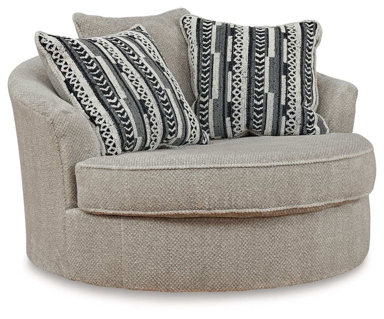 Calnita - Oversized Swivel Accent Chair - Sisal - Best Buy Furniture
