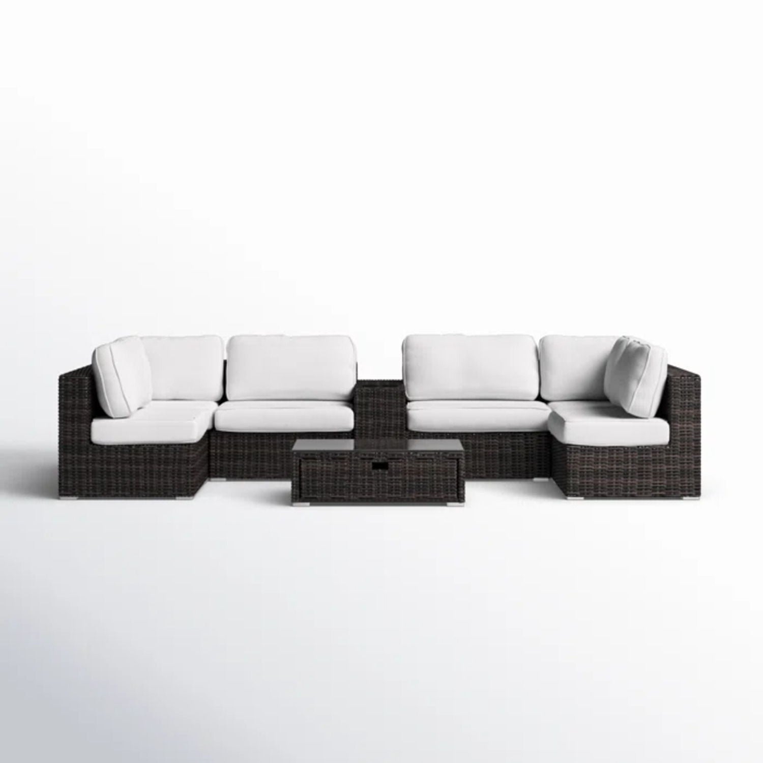 Elegant 4 Person Wicker Patio Seating Set With Cushions And Glass Top Table - Best Buy Furniture