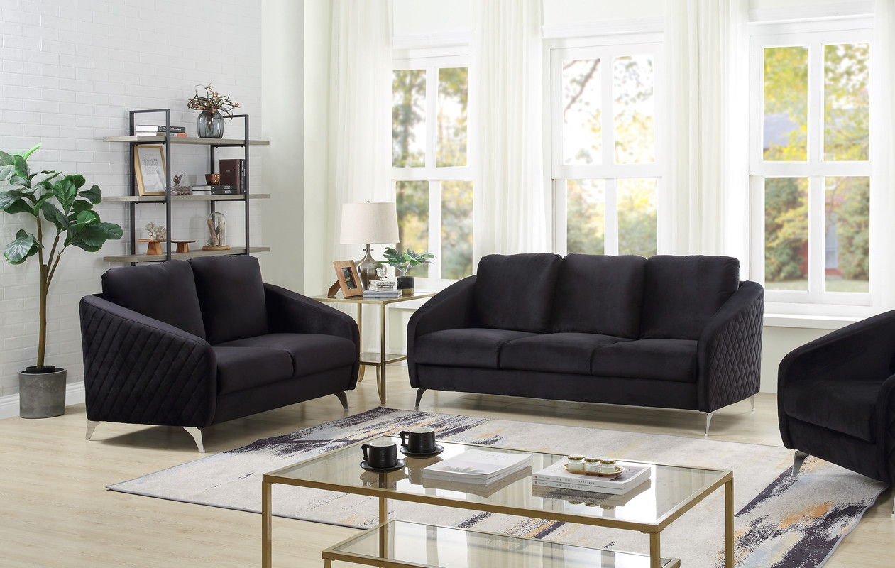 Sofia - Velvet Fabric Living Room Set - Best Buy Furniture