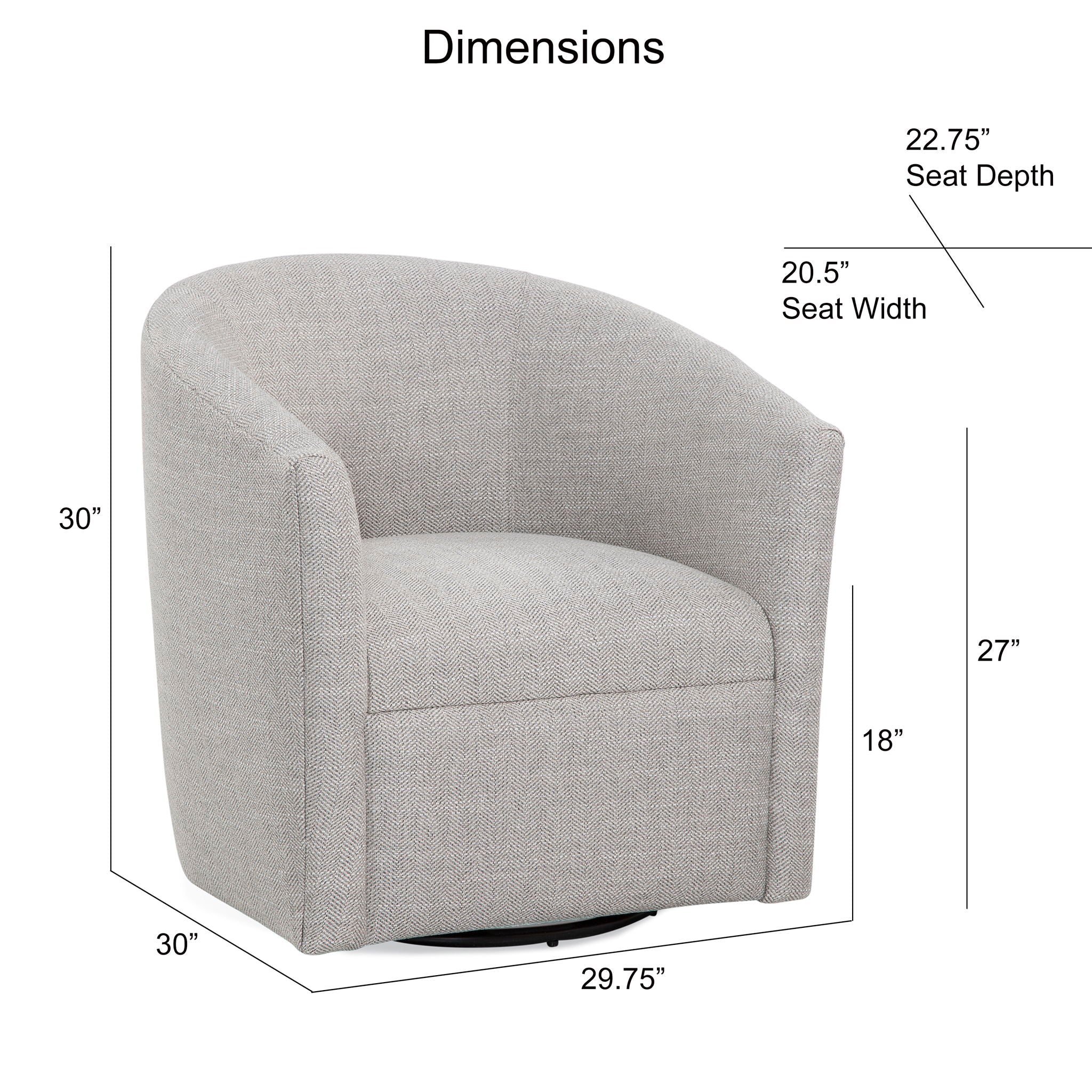 Lainey - Swivel Barrel Chair With 360 Degree Rotation - Best Buy Furniture
