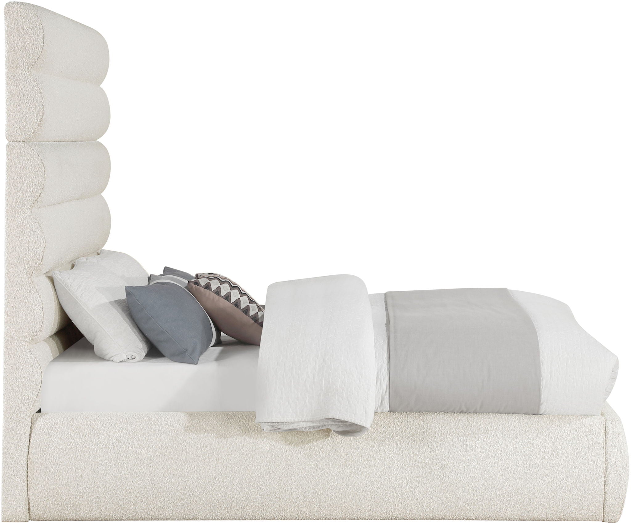 Adam - Boucle Fabric Bed With 70.5" Headboard - Best Buy Furniture