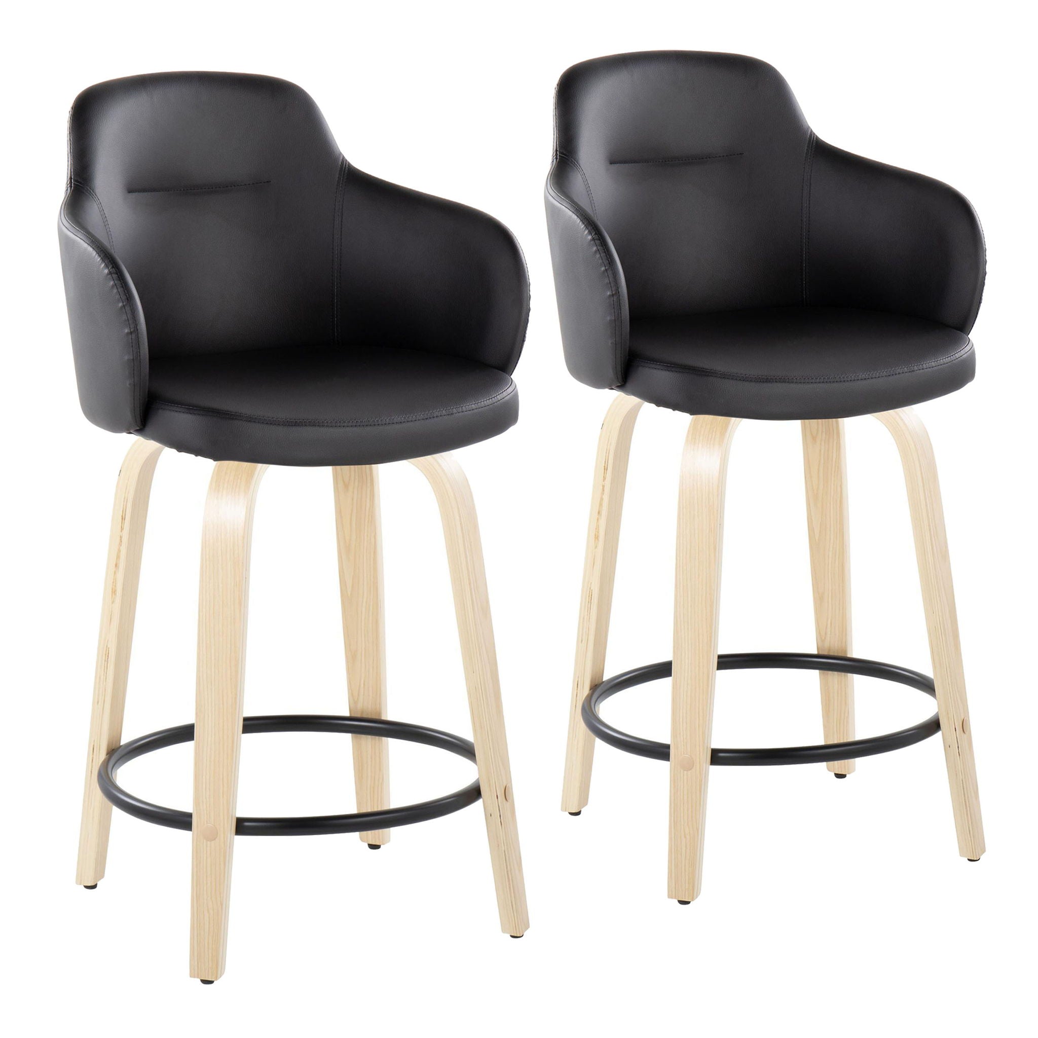 Boyne - Contemporary Fixed Height Counter Stool With Swivel (Set of 2) Round Footrest - Best Buy Furniture
