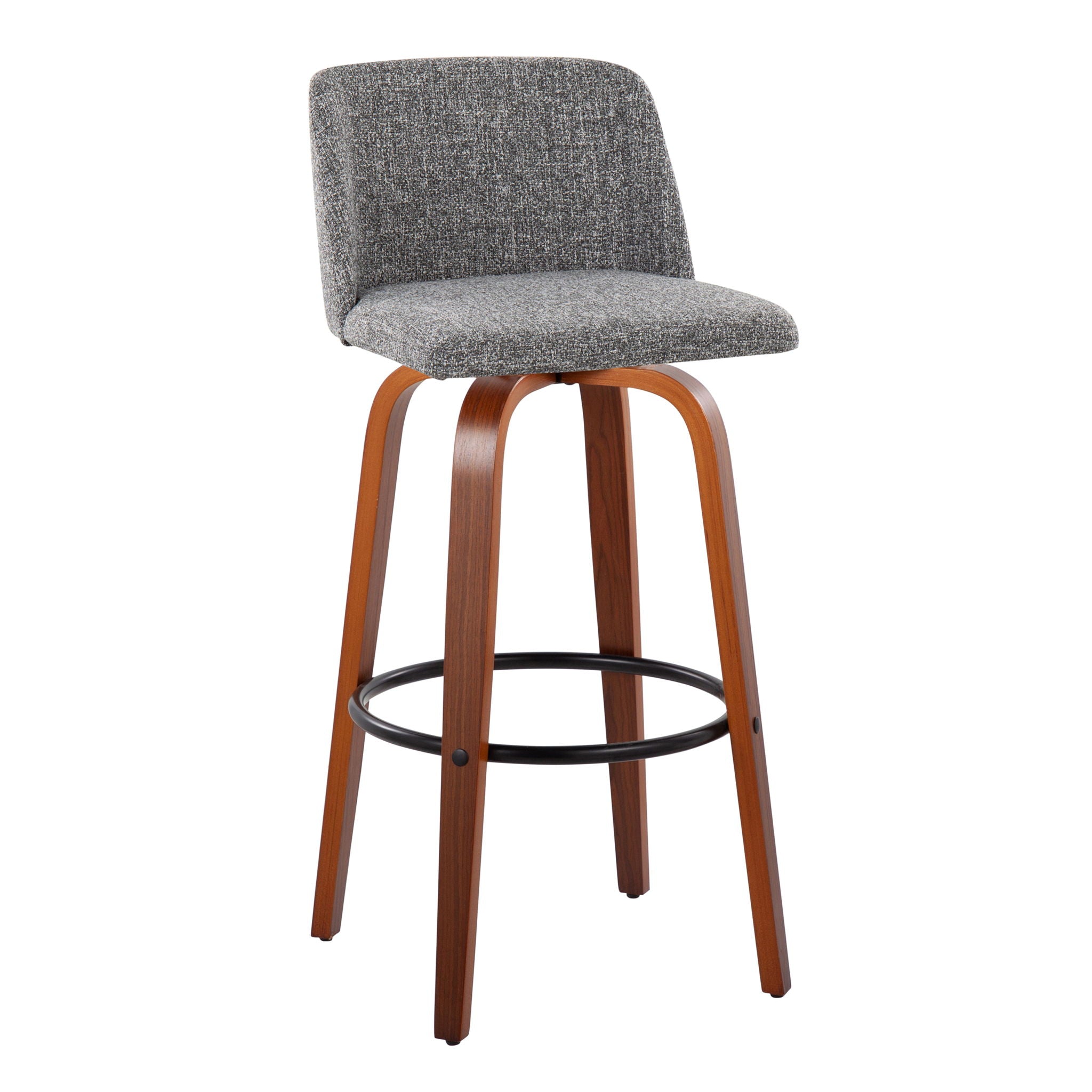 Toriano - Mid Century Modern Fixed Height Barstool Swivel And Round Footrest (Set of 2) - Best Buy Furniture