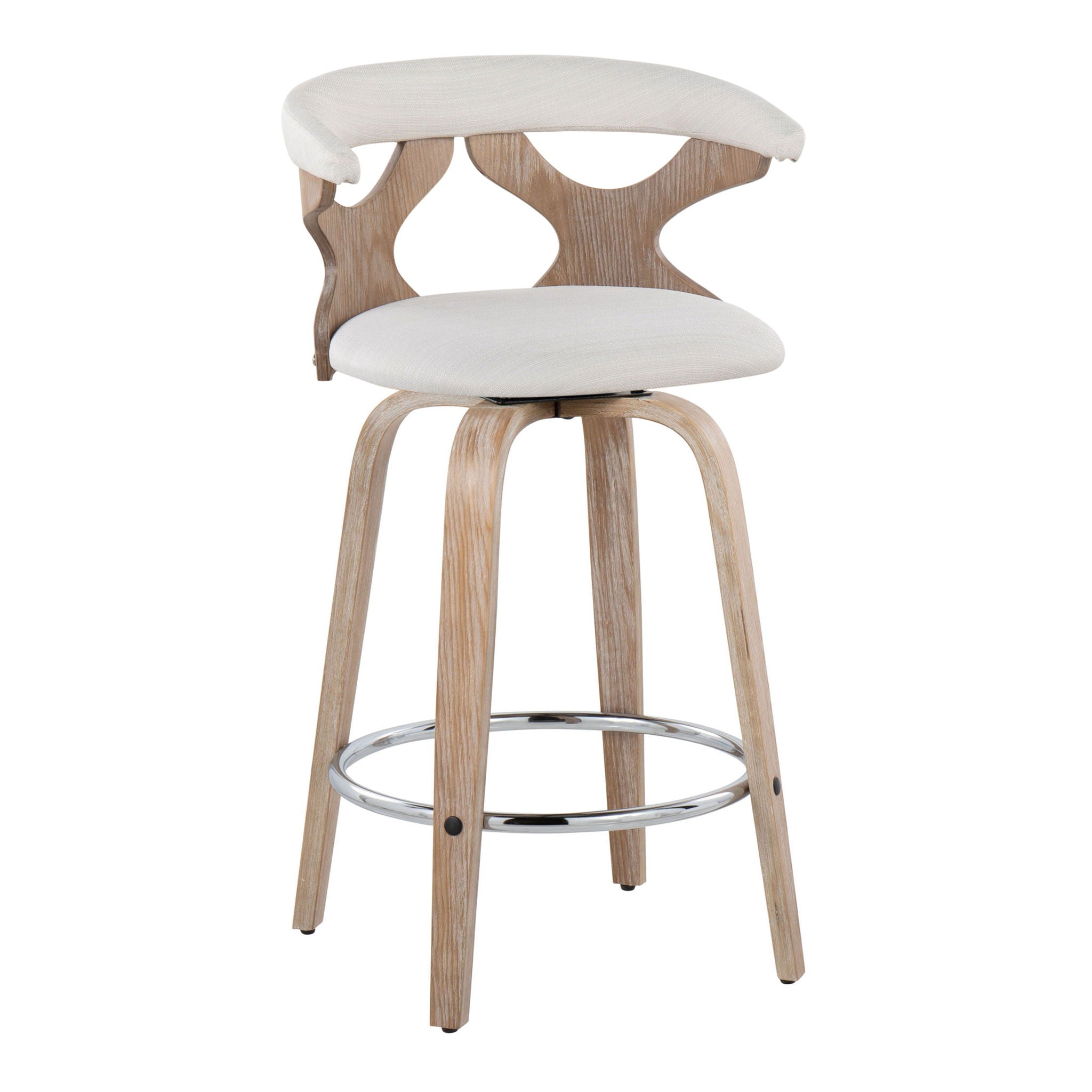 Gardenia - Mid Century Modern Fixed Height Counter Stool With Swivel (Set of 2) - Best Buy Furniture