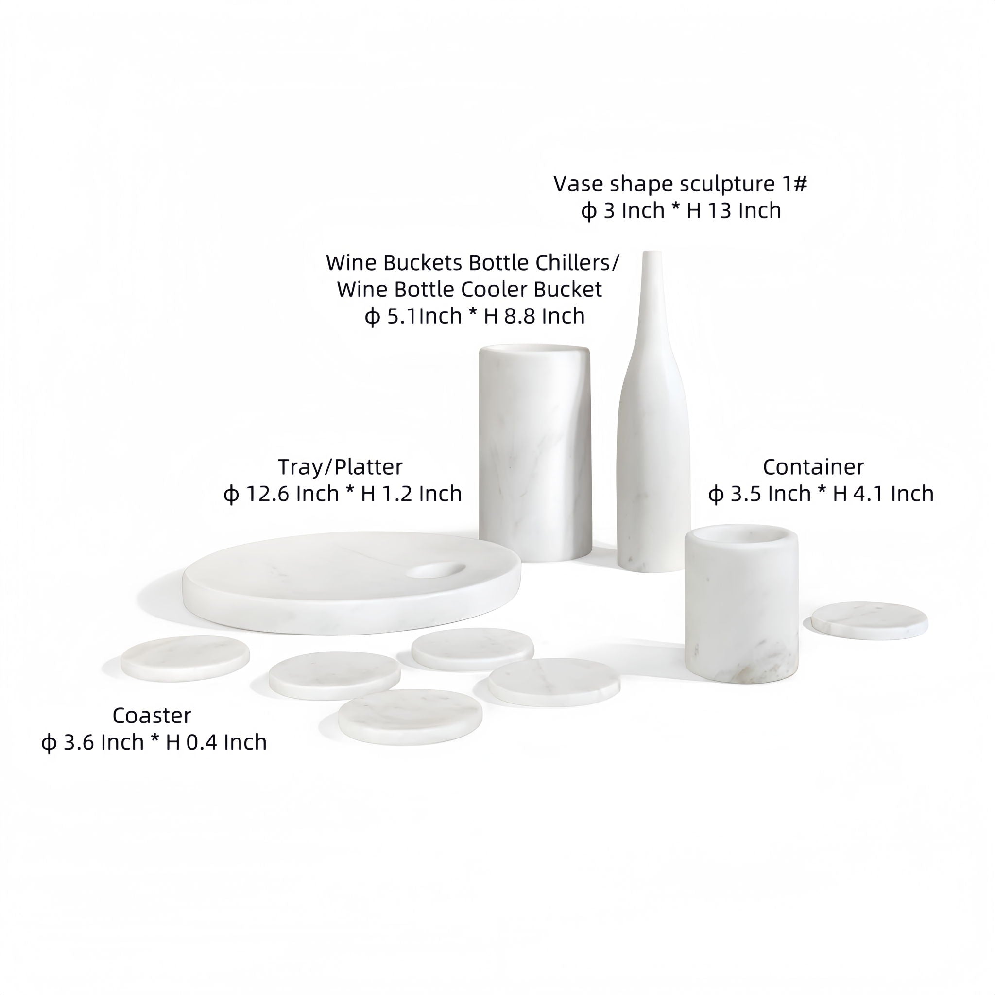 10 Pieces Luxury Natural Marble Dining Room Accessories Set - Best Buy Furniture