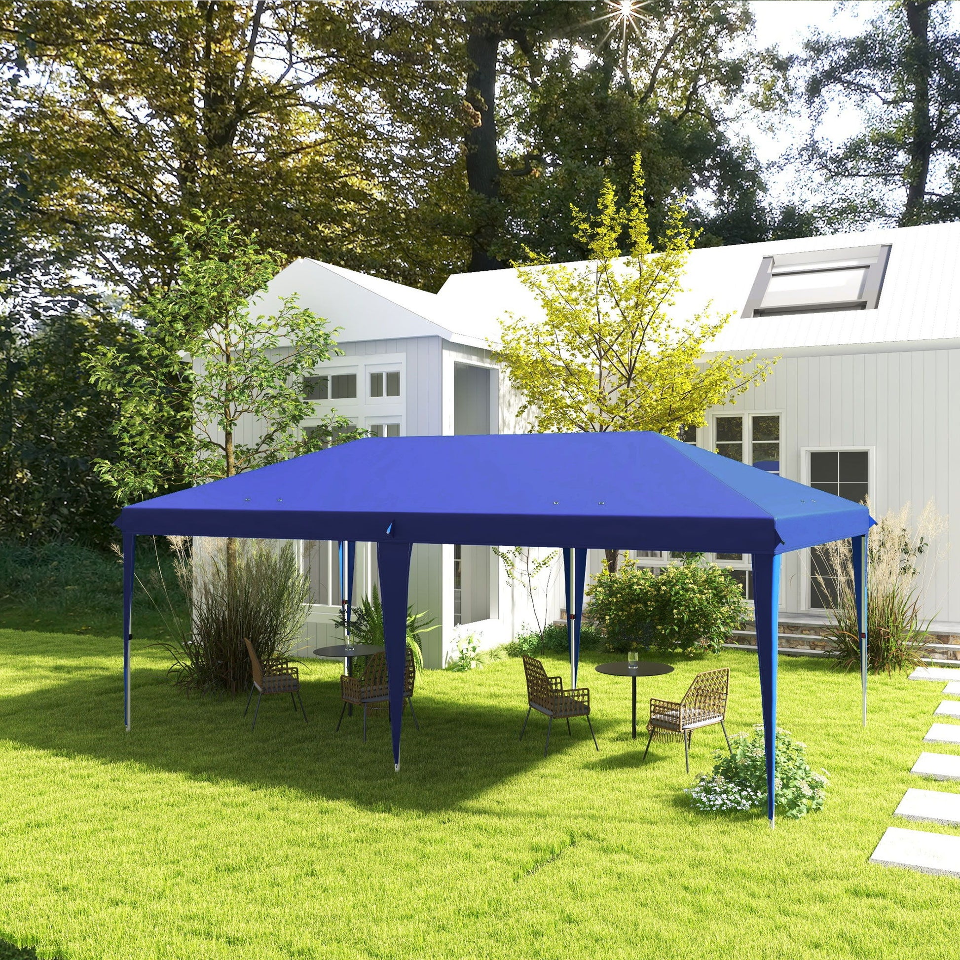 Outsunny - 10' x 19.2' Pop Up Canopy Tent, Heavy Duty Tent For Parties, Outdoor Instant Gazebo Sun Shade Shelter With Carry Bag For Catering, Events, Wedding, Backyard Bbq - Best Buy Furniture