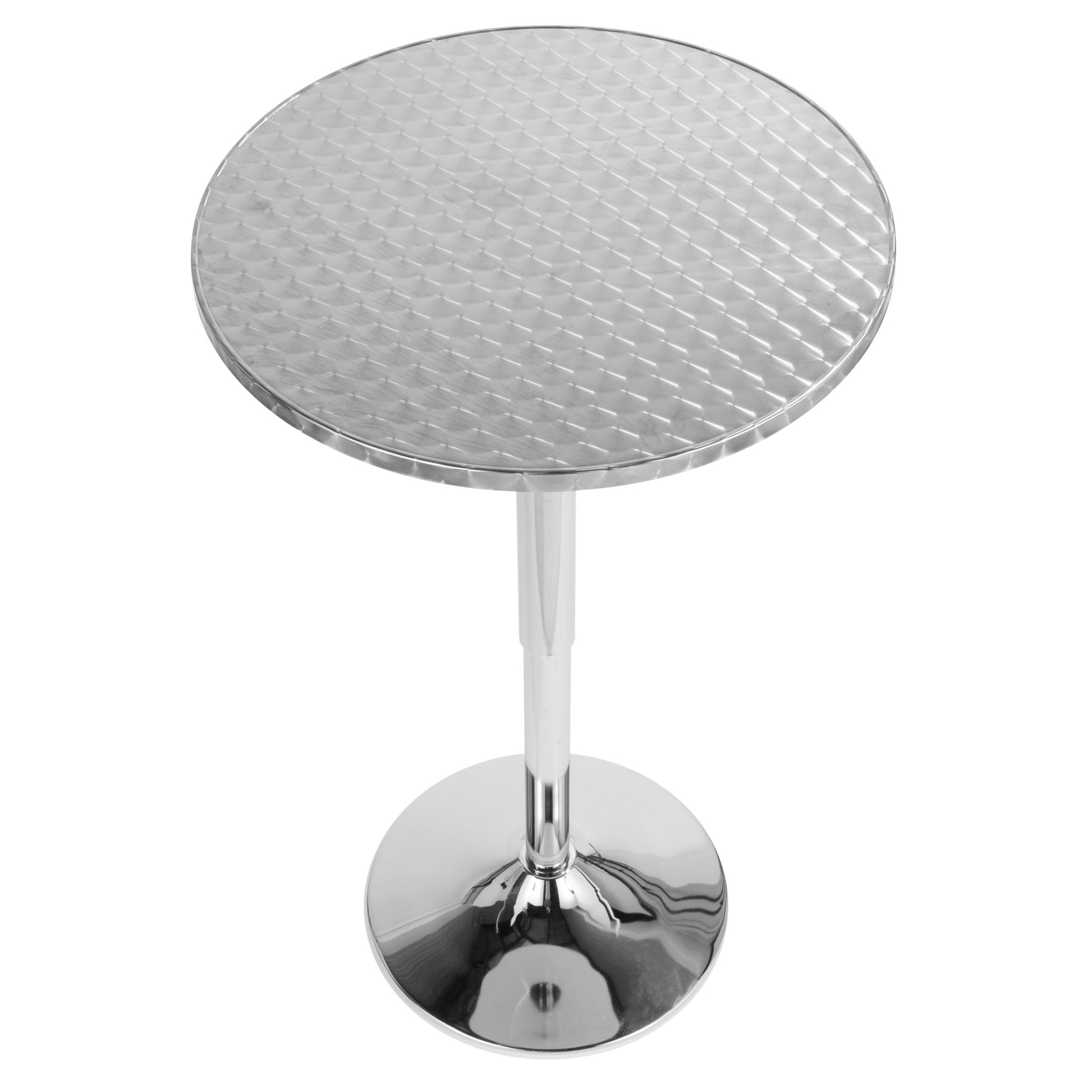 Bistro - Contemporary Adjustable Round Bar Table - Silver - Best Buy Furniture