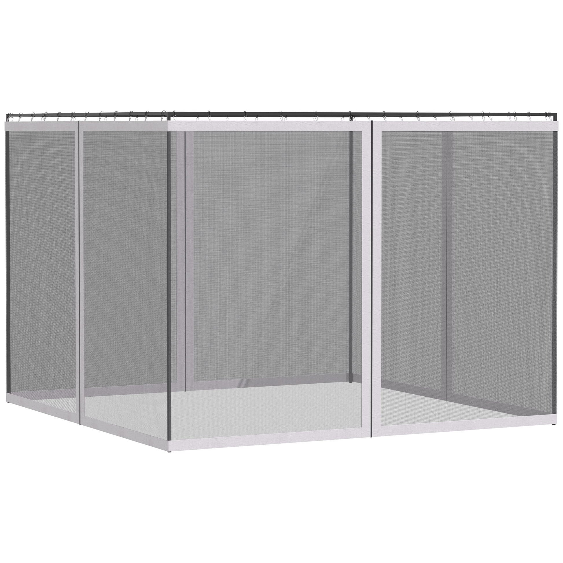 Outsunny - 10' x 13' Replacement Mesh Sidewall Netting For Patio Gazebos And Canopy Tents With Zippers (Sidewall Only) - White - Best Buy Furniture