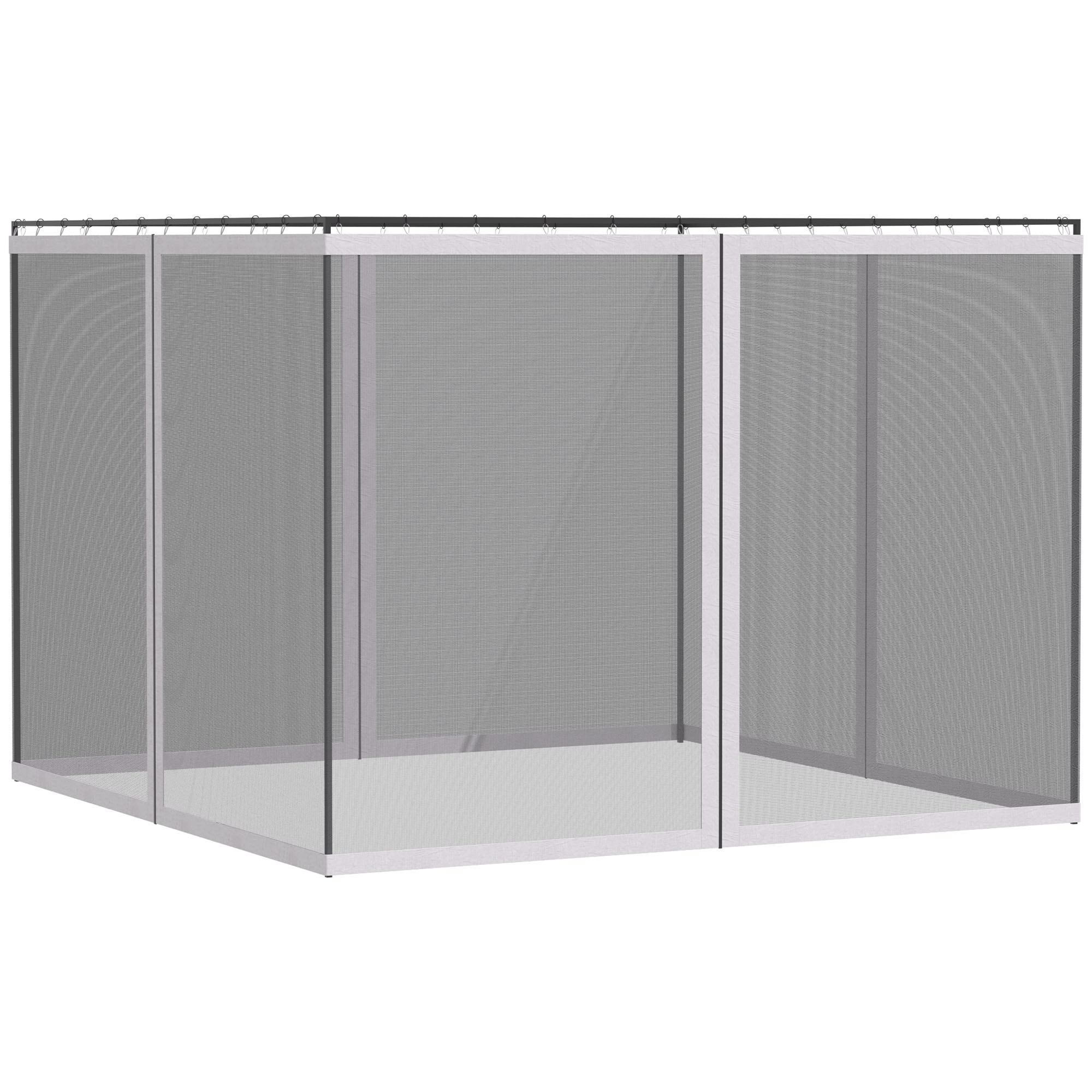 Outsunny - 10' x 13' Replacement Mesh Sidewall Netting For Patio Gazebos And Canopy Tents With Zippers (Sidewall Only) - White - Best Buy Furniture