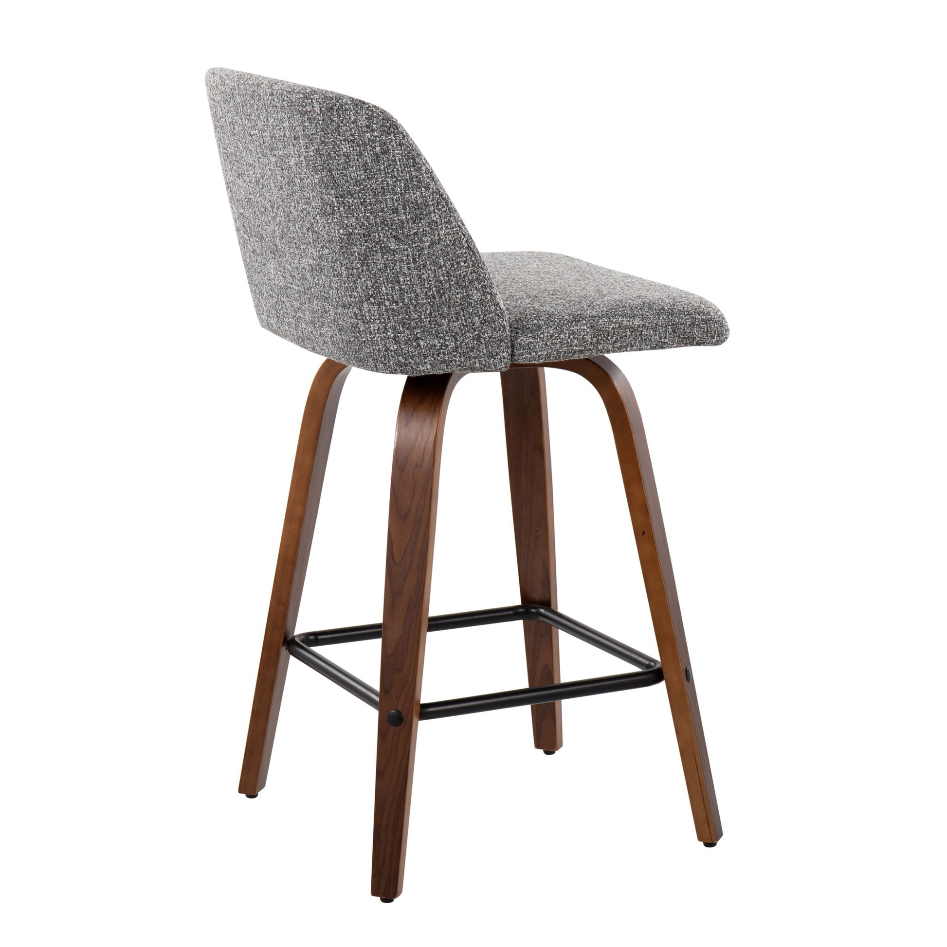 Toriano - Mid Century Modern Fixed Height Counter Stool & Square Footrest (Set of 2) - Best Buy Furniture