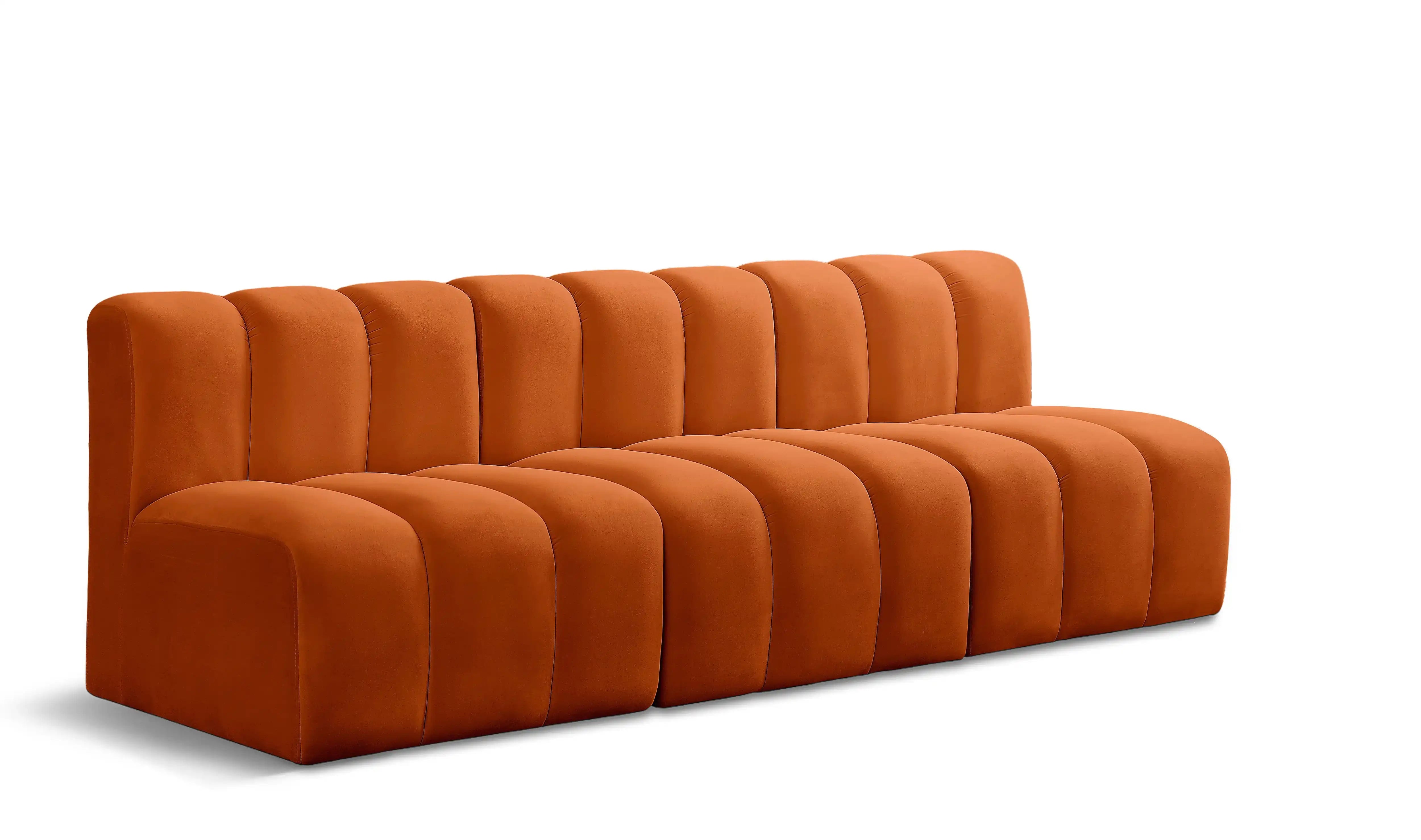 Arc - Velvet 3 Piece Modular Straight Sofa - Best Buy Furniture