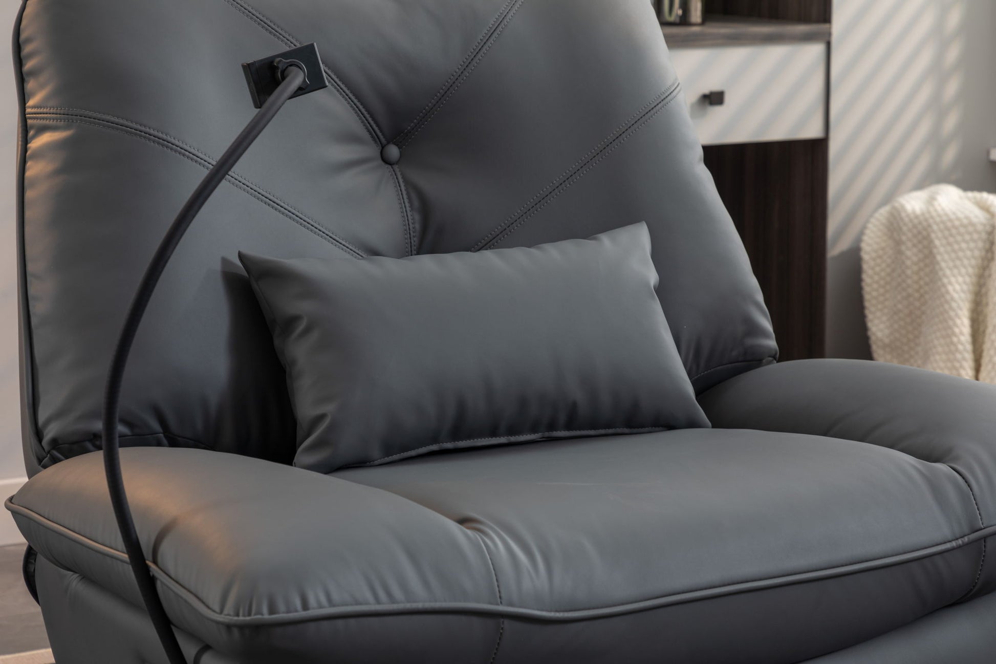 270 Swivel Glider Recliner Chair, Power Recliner Rocking Chair, USB Port Charge For Nursery Chair With Atmosphere Lamp For Living Room Bedroom Apartment - Best Buy Furniture