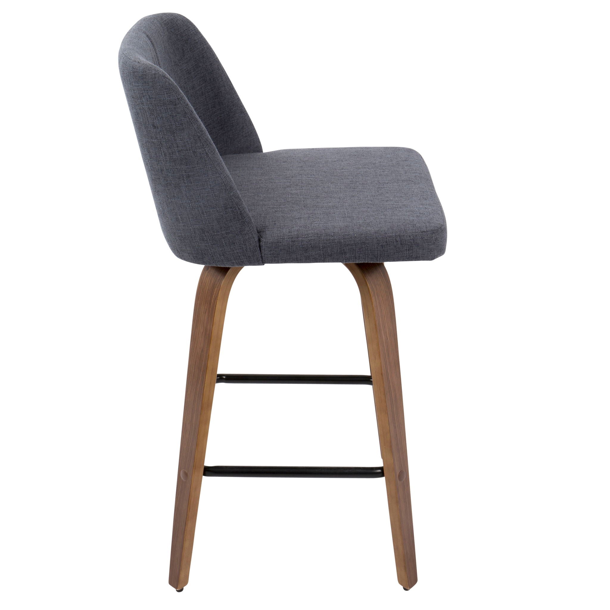 Toriano - Mid Century Modern Fixed Height Counter Stool & Square Footrest (Set of 2) - Best Buy Furniture