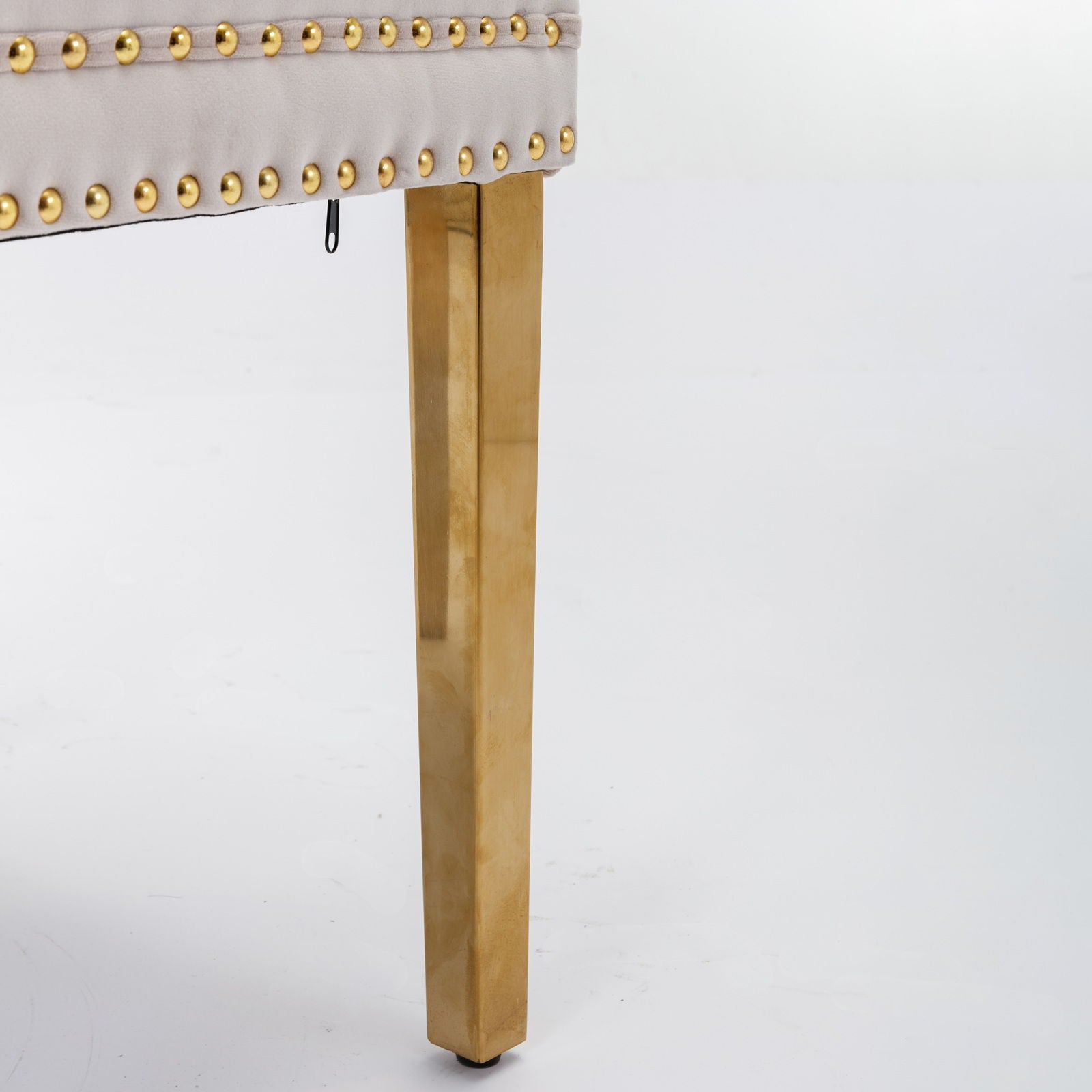 Nikki - Modern, High-End Tufted Solid Wood Contemporary Velvet Upholstered Dining Chair With Golden Stainless Steel Plating Legs, Nailhead Trim (Set of 2) - Best Buy Furniture