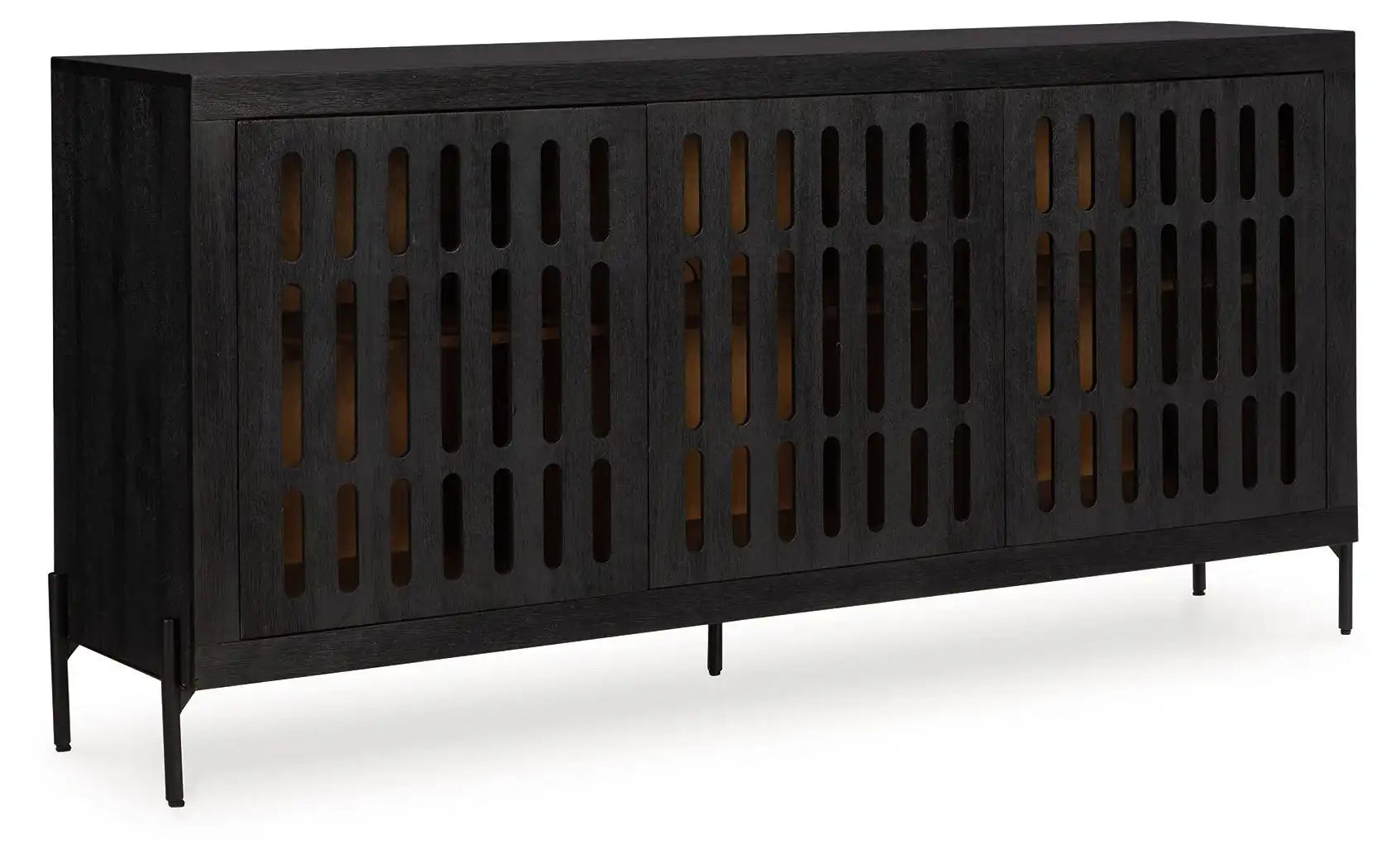 Vallisburg - Accent Cabinet - Black / Natural - Best Buy Furniture