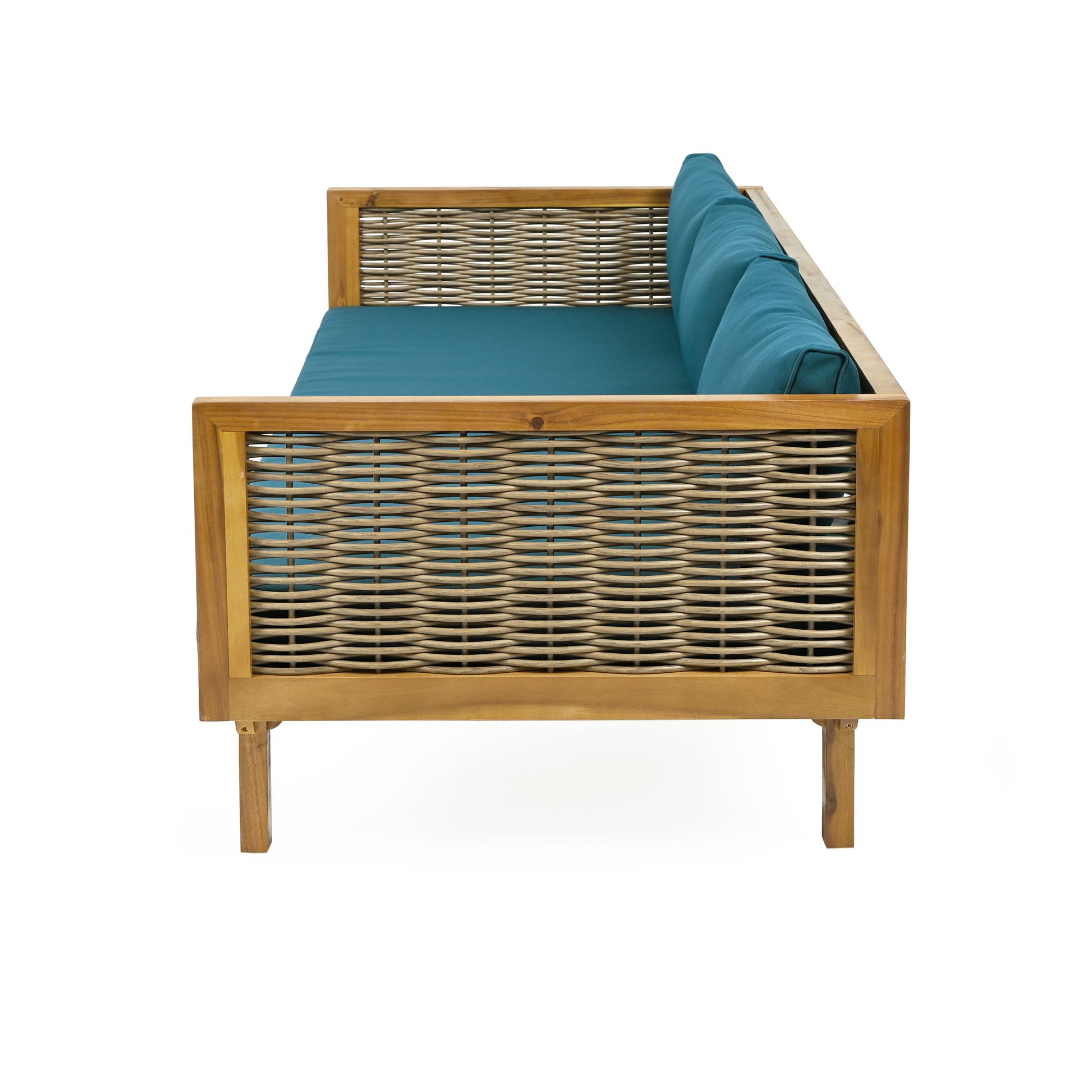 Claremont - 3 Seater Daybed Teak Acacia Wood Water Resistant Cushions - Best Buy Furniture