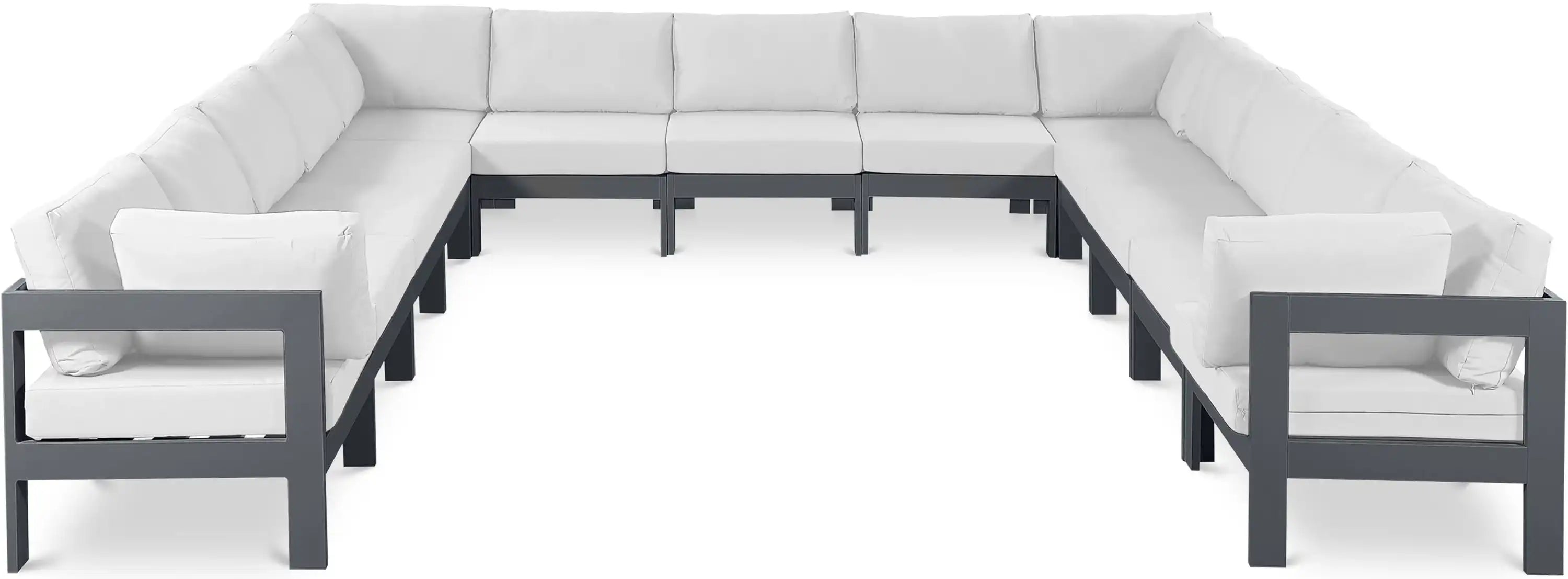 Nizuc - Outdoor Patio 13 Piece Modular Sectional With Gray Frame - Best Buy Furniture