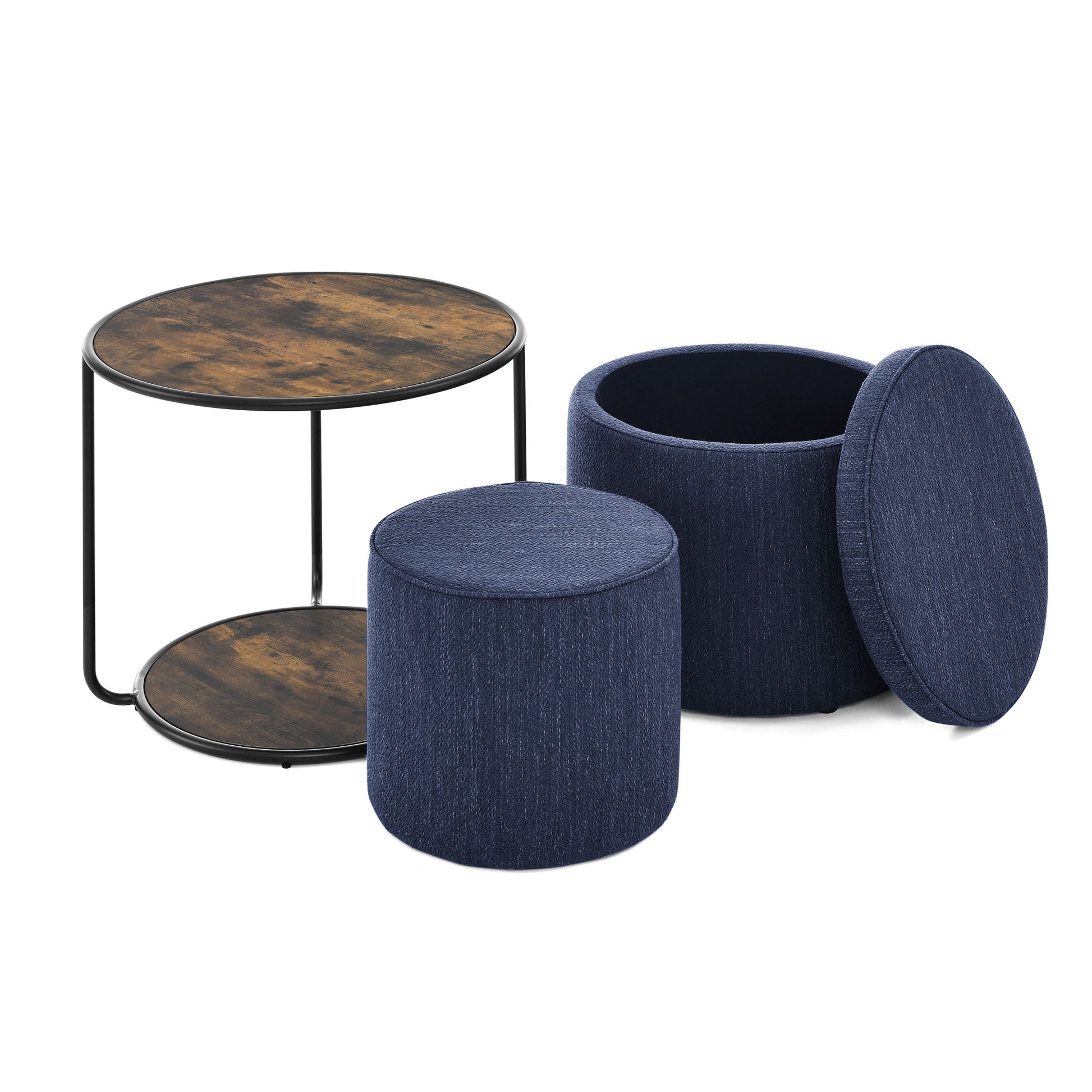 Multi Functional Ottoman And Table Set With Drum Stool - Best Buy Furniture