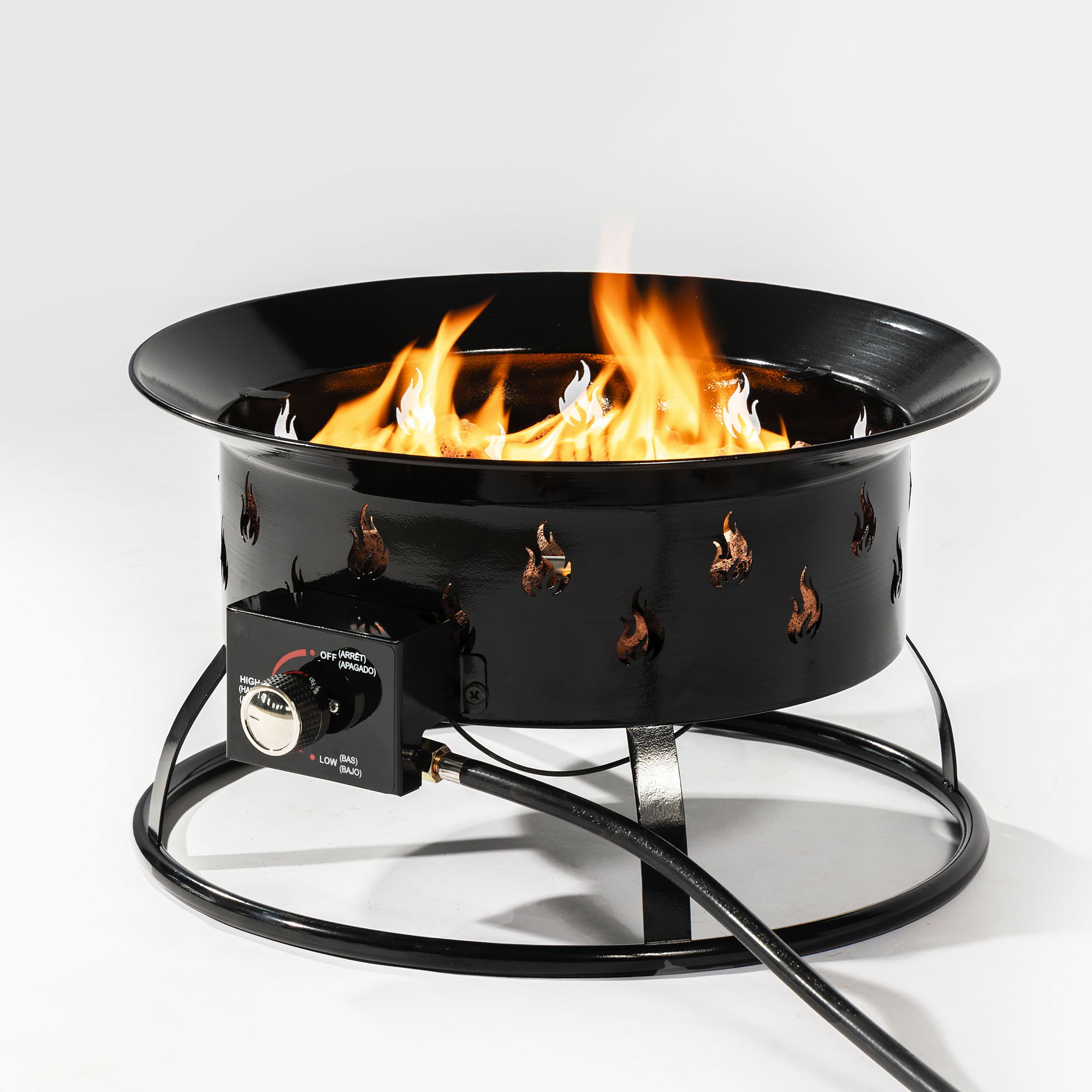 19" Propane Gas Fire Pit Table, 50000 Btu Round Steel Fire Pit For Outside Patio Deck Garden Backyard - Black - Best Buy Furniture