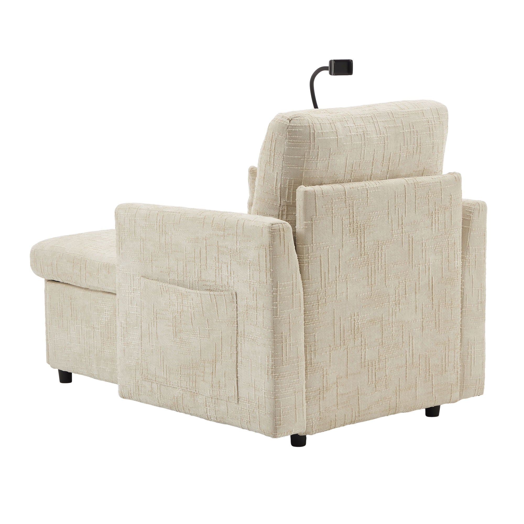 Multifunctional Chenille Recliner Sofa With Storage And Phone Bracket - Best Buy Furniture