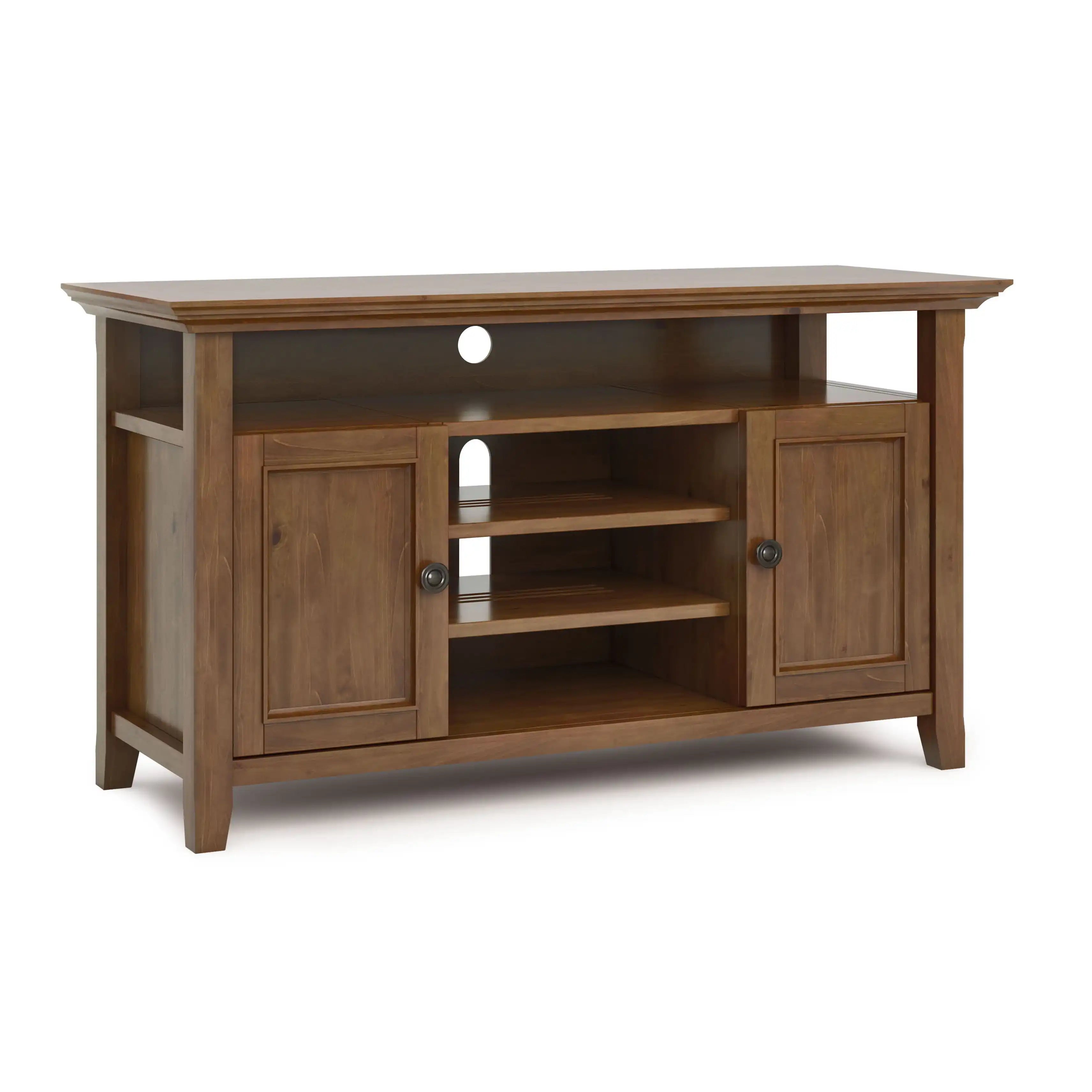 Amherst - TV Media Stand - Medium Saddle Brown - Best Buy Furniture