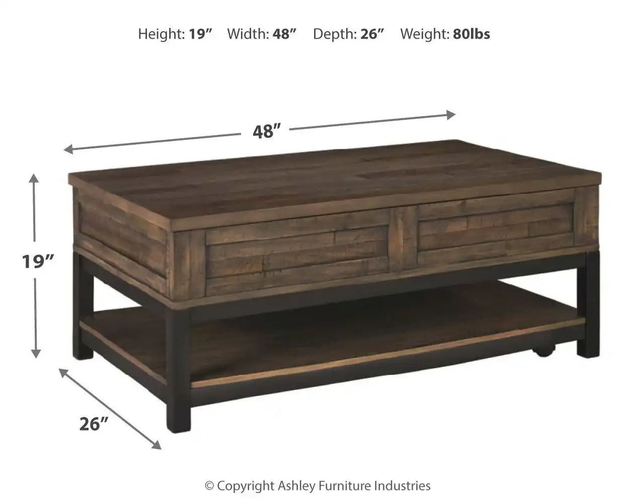 Johurst - LIFT TOP COCKTAIL TABLE - Grayish Brown - Best Buy Furniture