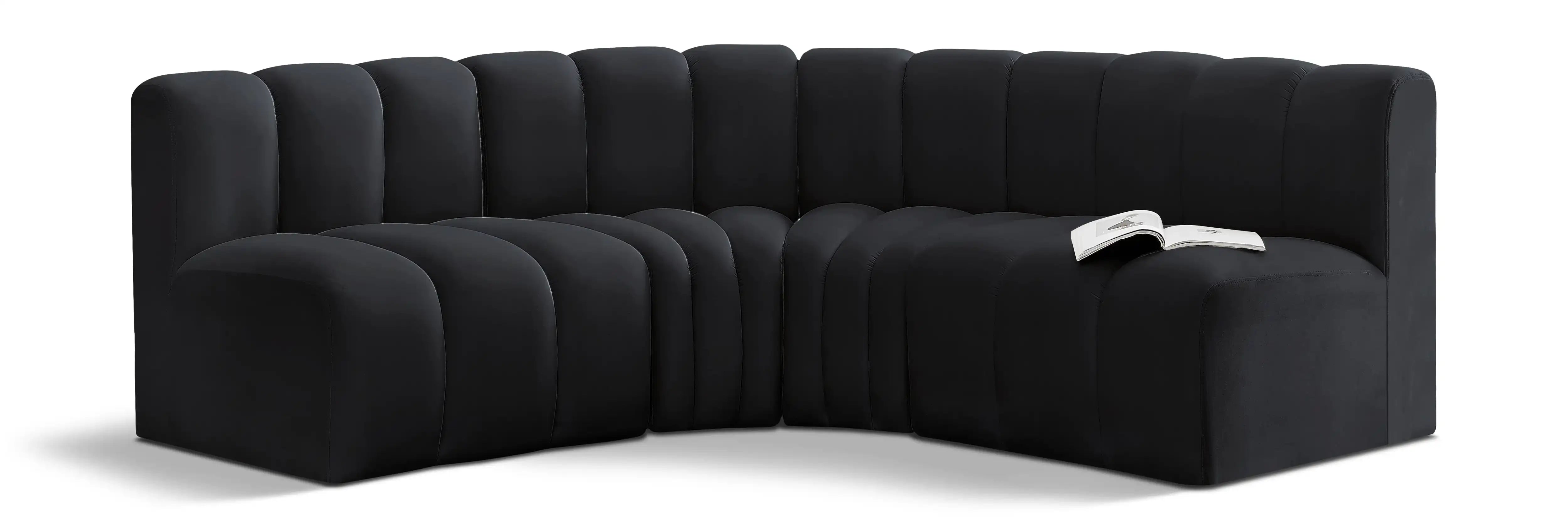 Arc - Velvet 4 Piece Corner Modular Sofa - Best Buy Furniture