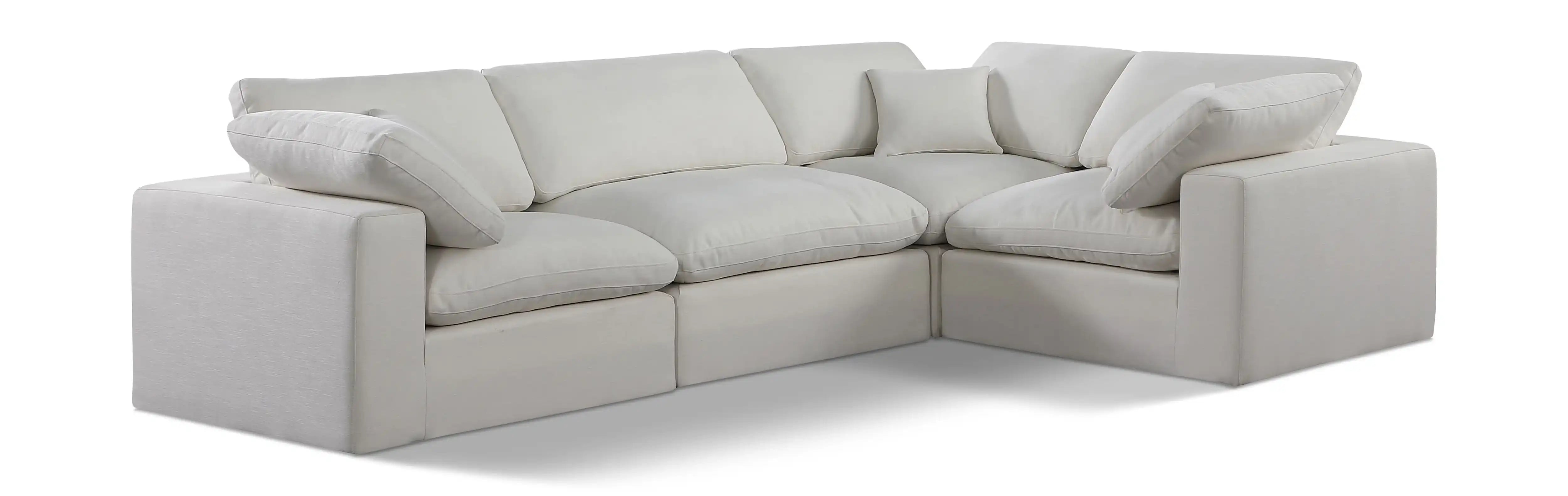 Comfy - 4 Piece Linen Fabric Modular Sectional - Best Buy Furniture