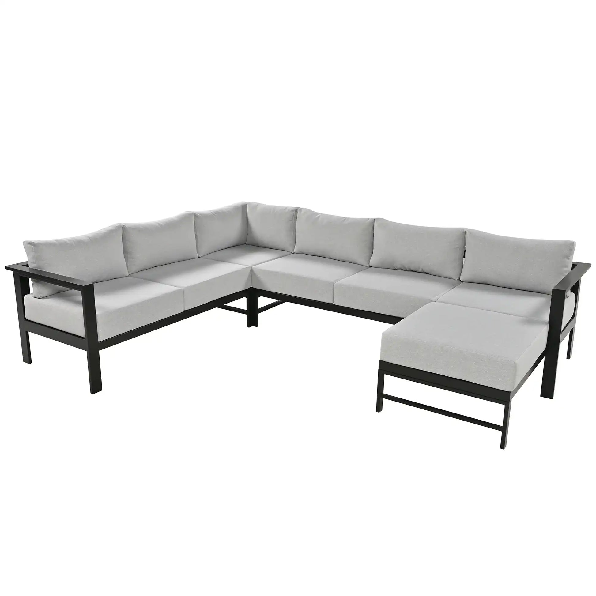 U-shaped multi-person outdoor sofa set, suitable for gardens, backyards, and balconies. - Best Buy Furniture