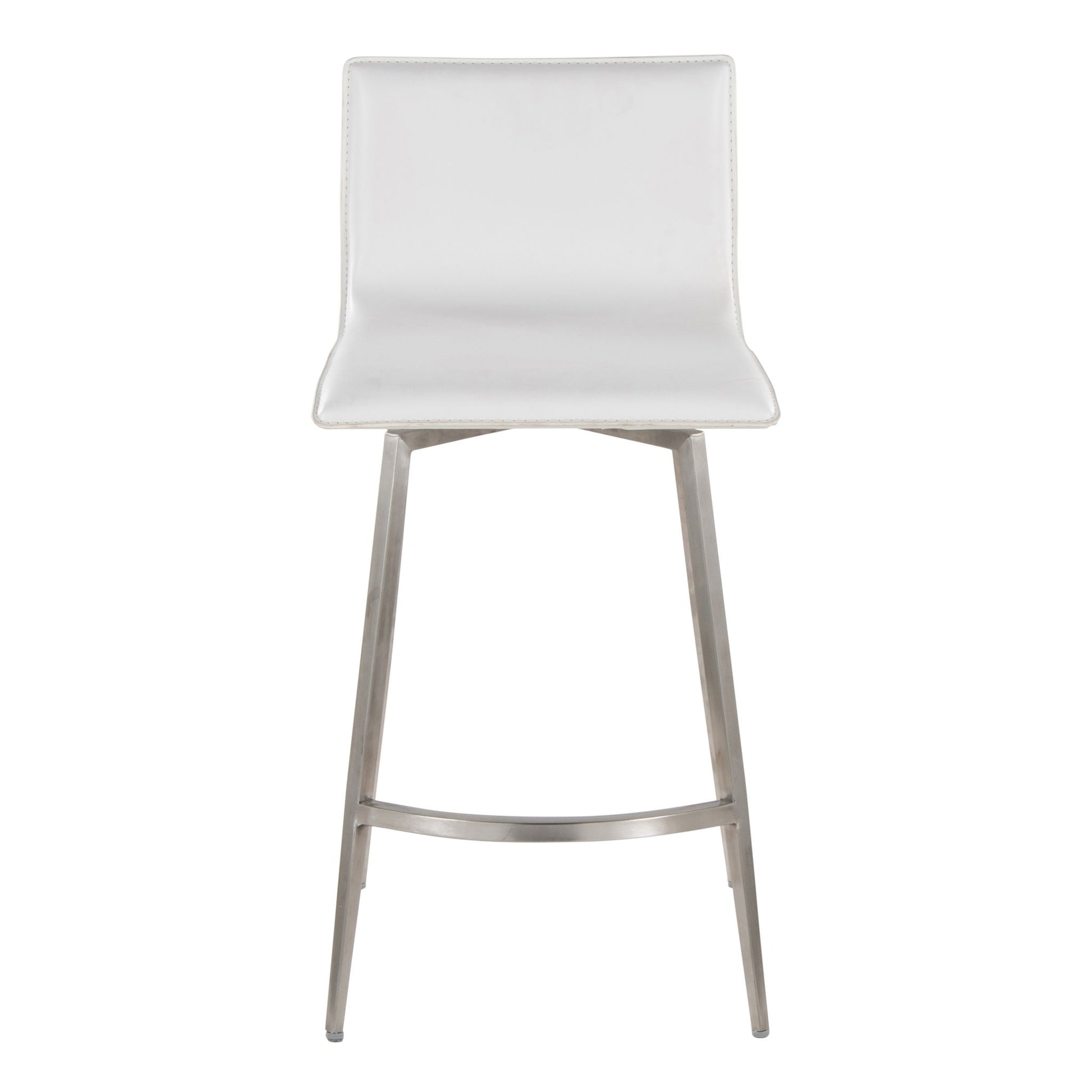 Mara - Upholstered Contemporary Fixed Height Counter Stool With Swivel (Set of 2) - White - Best Buy Furniture